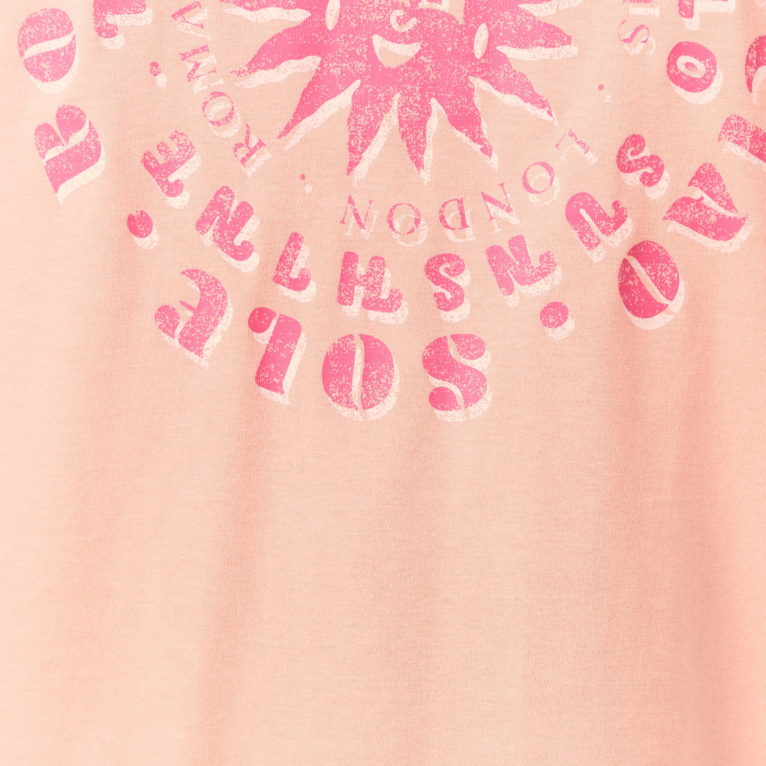 T-shirt en coton manches courtes rose corail femme
