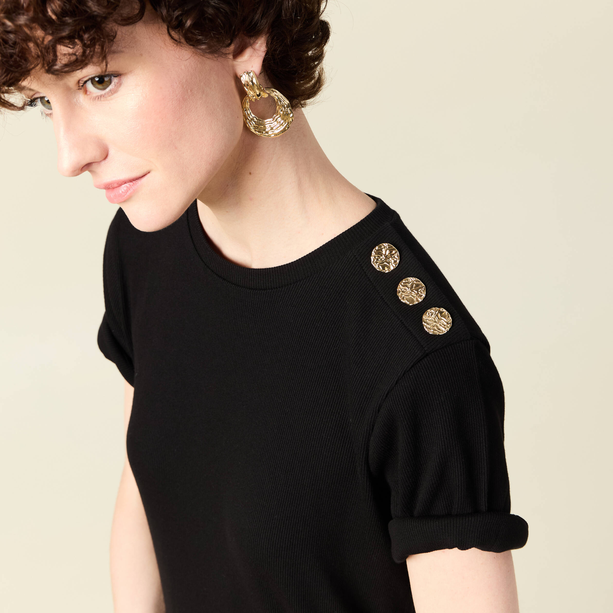 Robe longue droite noir femme