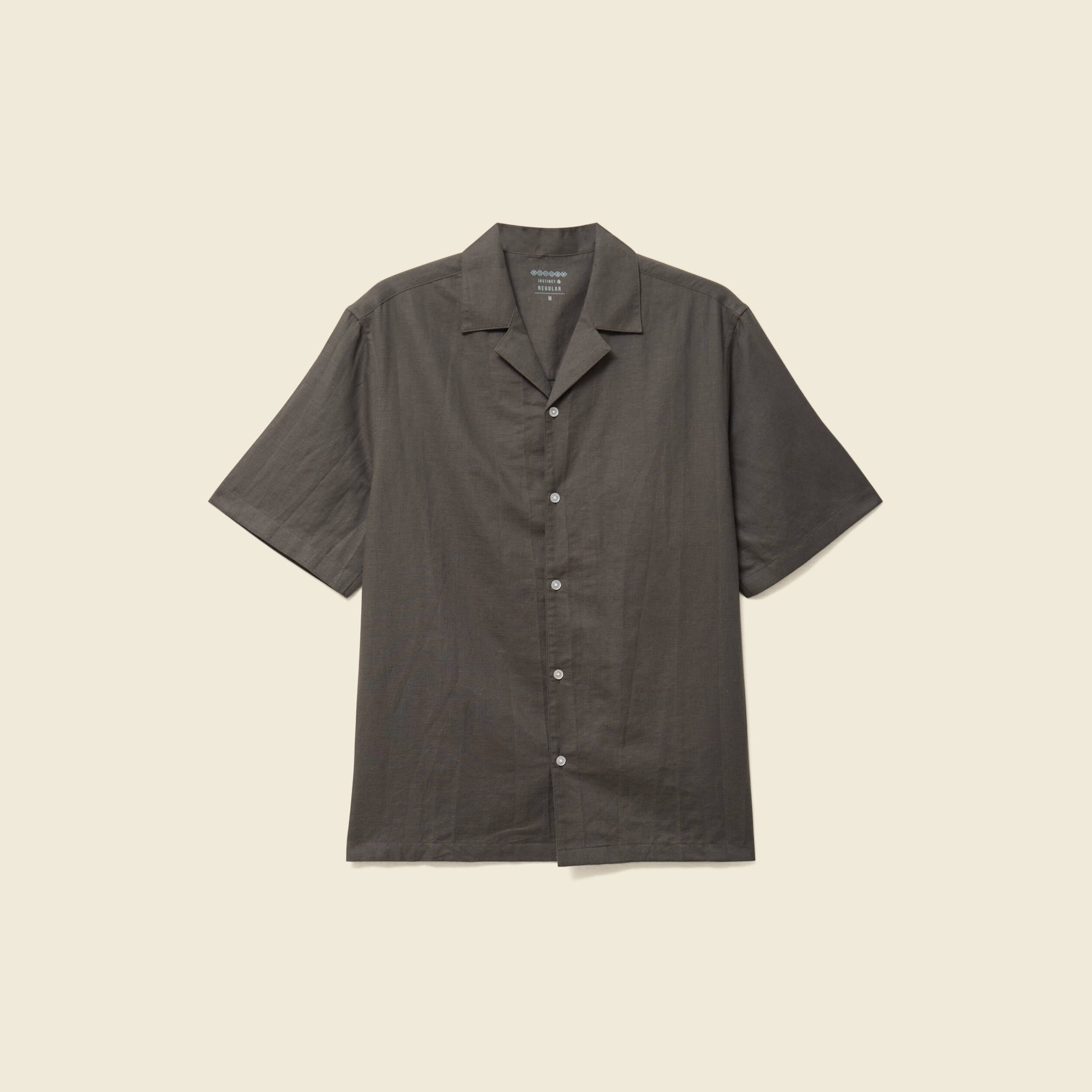 Chemise boyfriend manches courtes vert fonc&eacute; homme