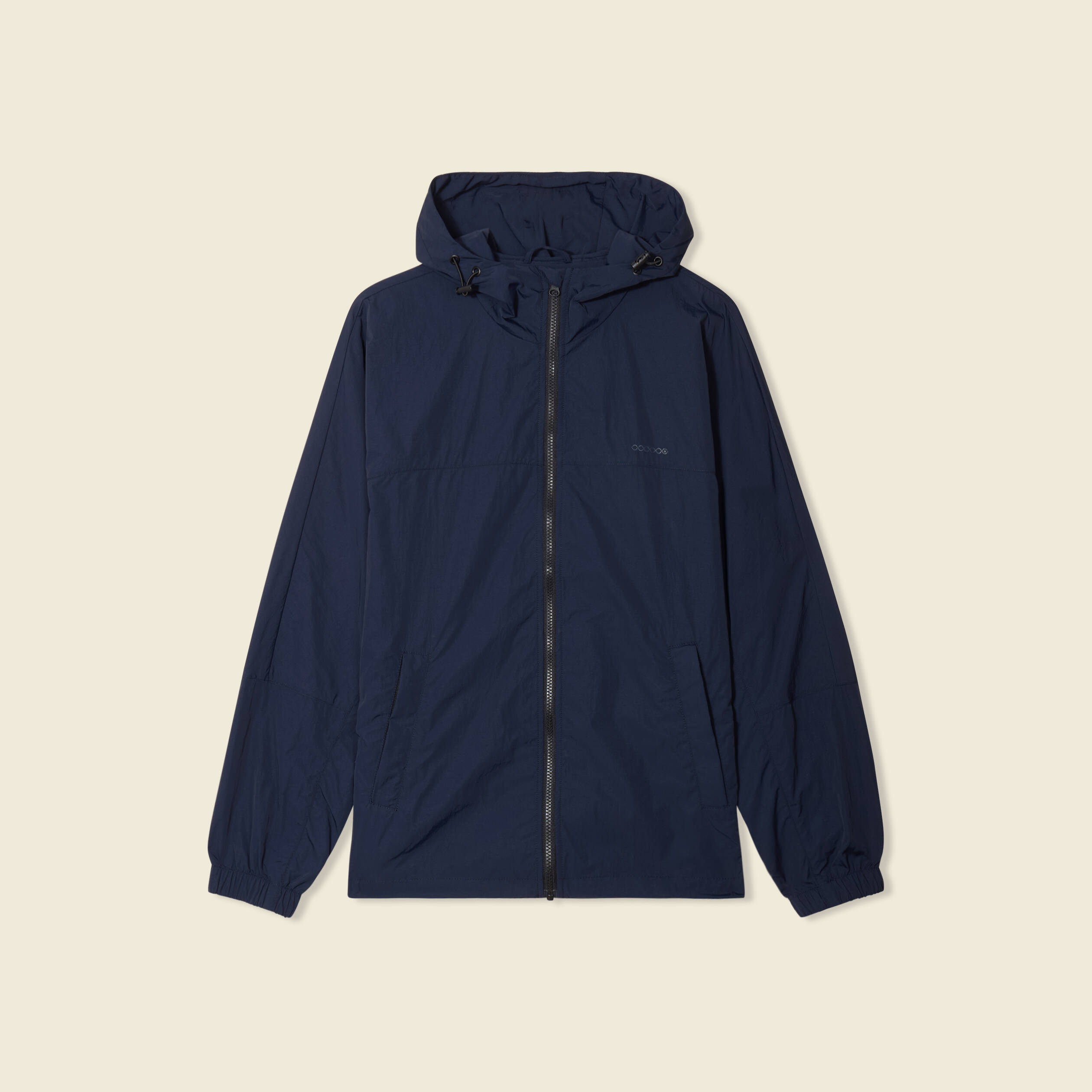 coupe vent zippe a capuche bleu marine homme Coupe-vent zippé à capuche bleu marine homme