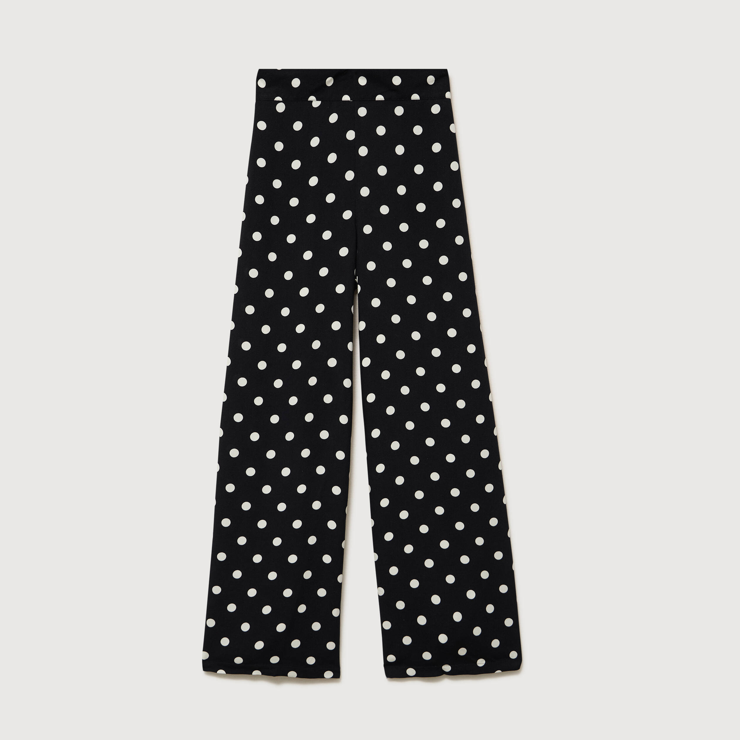 Pantalon large taille haute noir femme