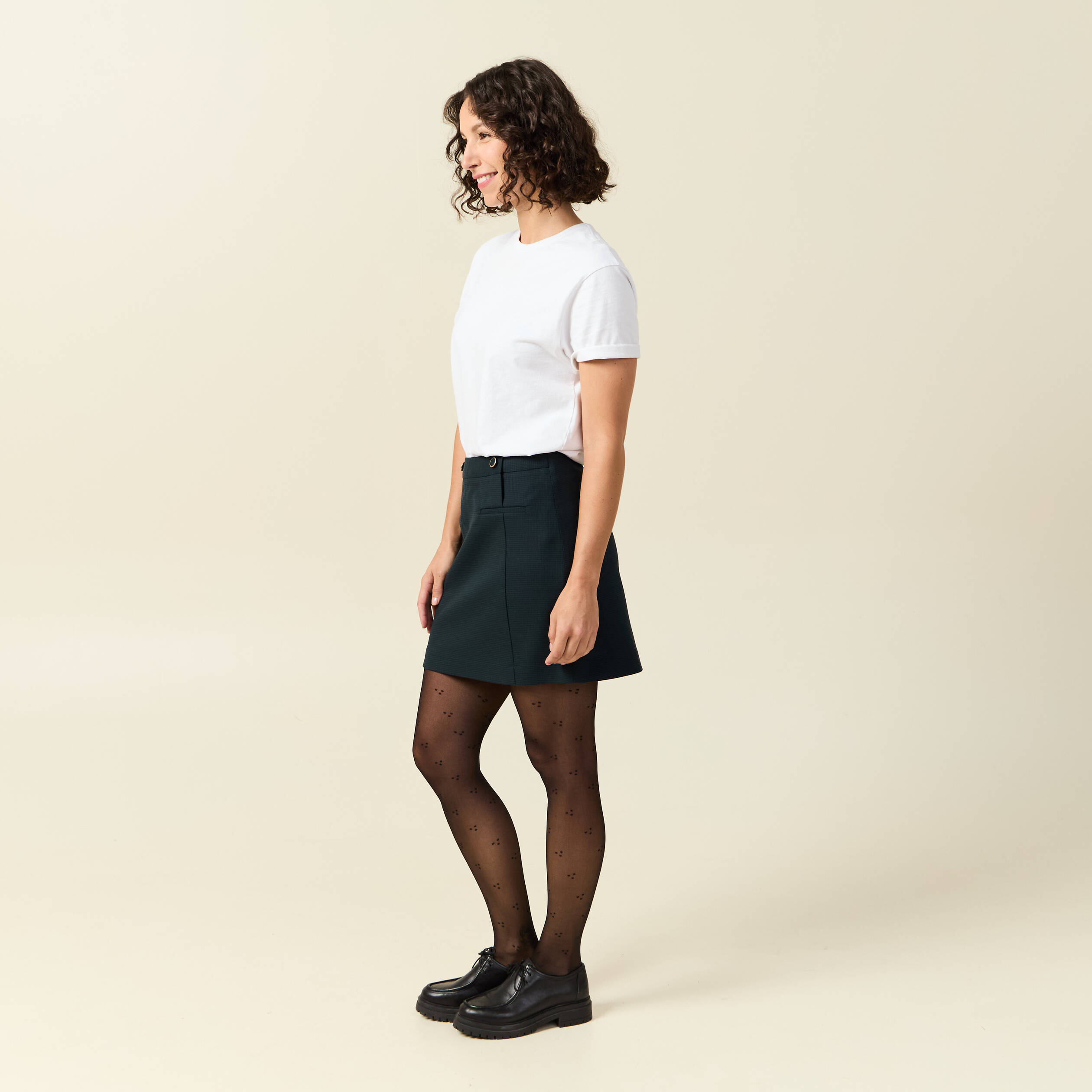 Jupe courte bleu marine femme