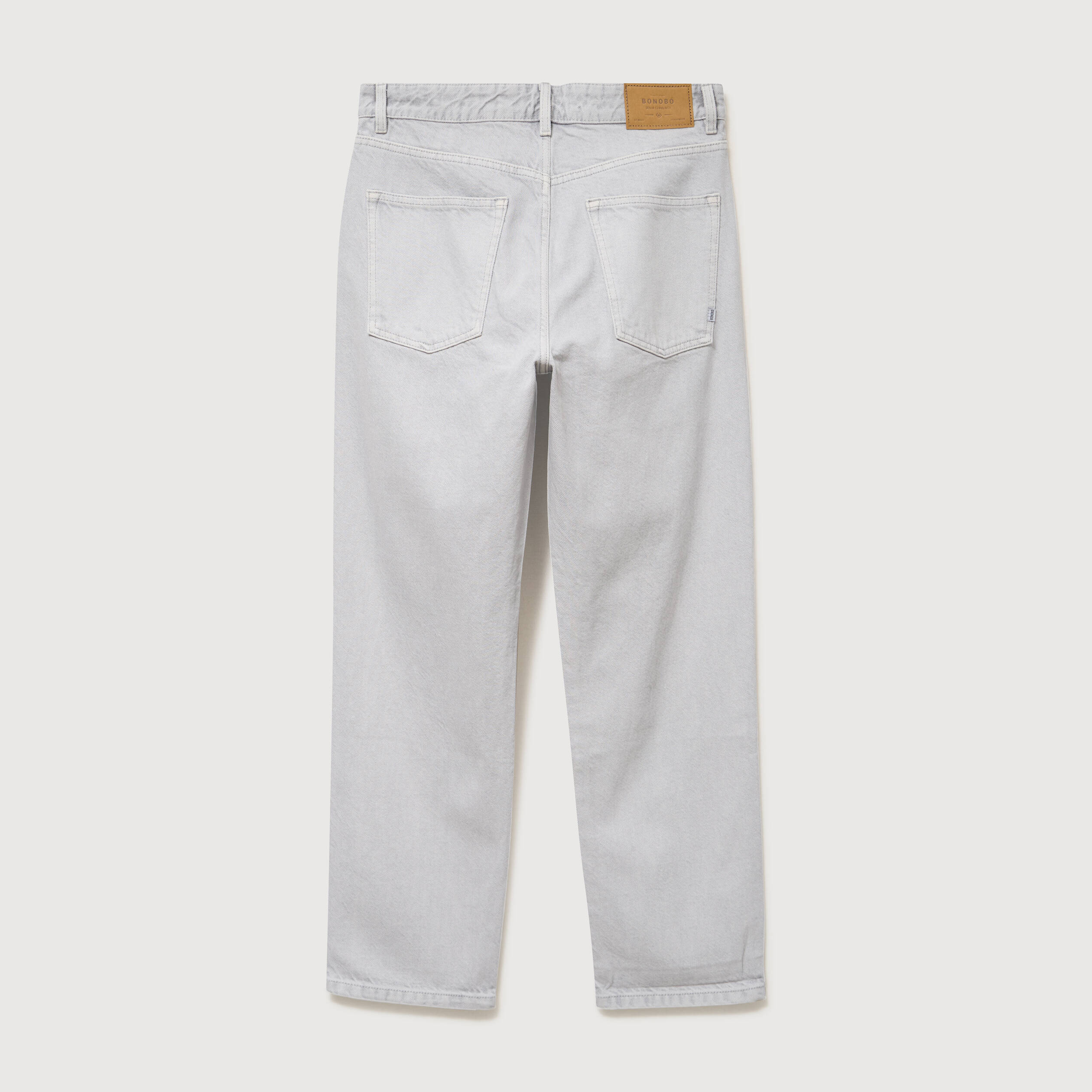 Jeans large longueur 32 en coton denim snow gris homme