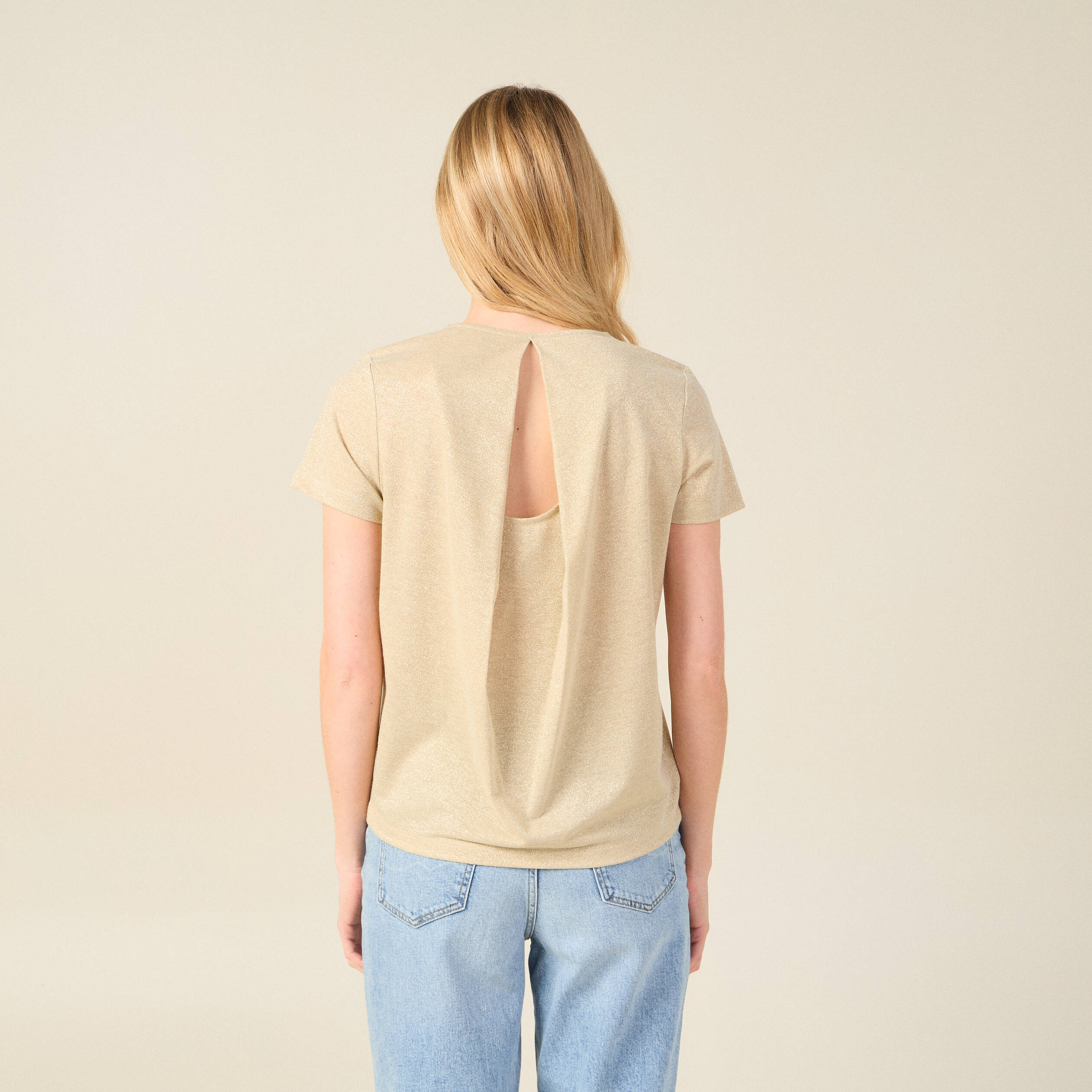 t shirt manches courtes creme femme T-shirt manches courtes creme femme