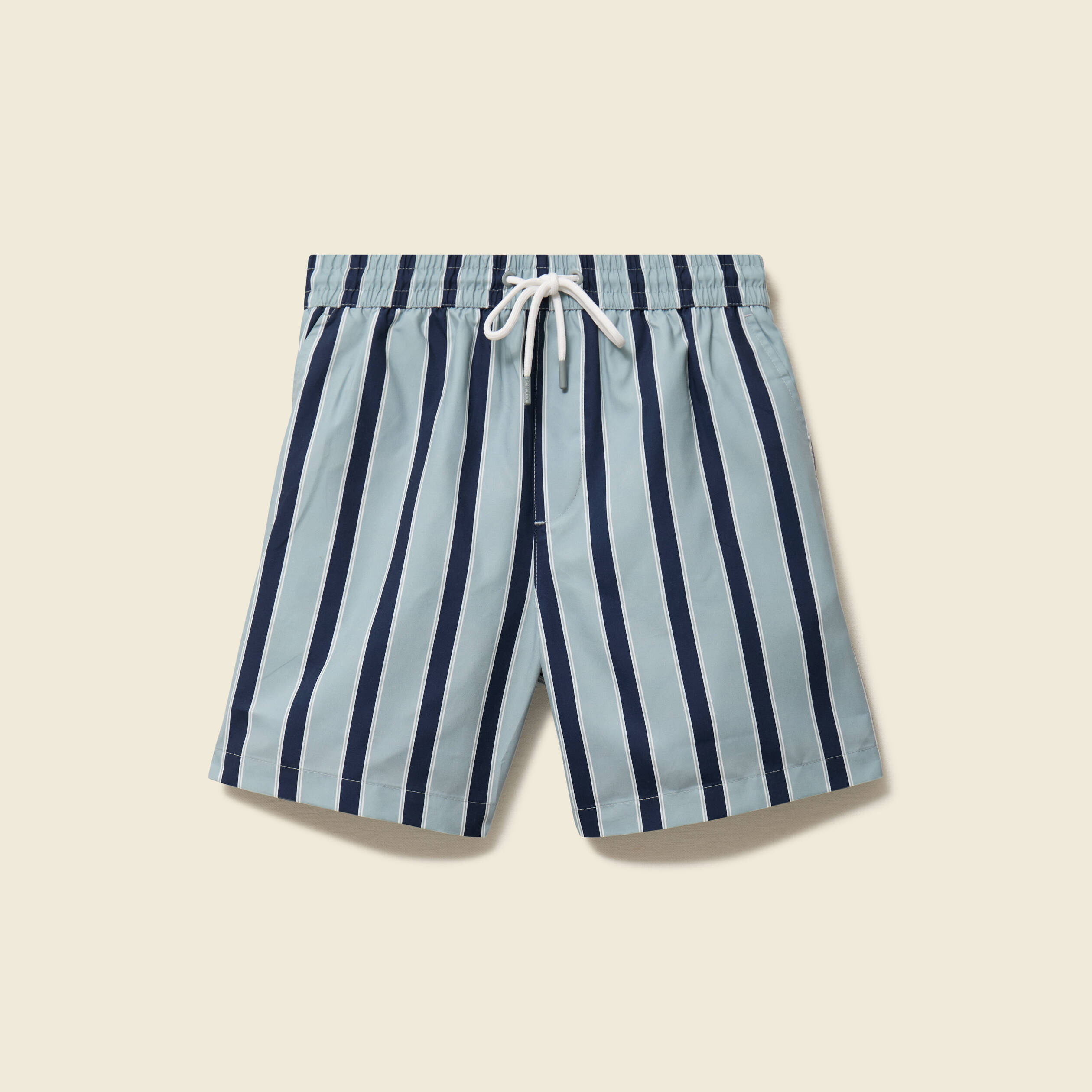Maillot de bain ray&eacute; doubl&eacute; bleu gris homme
