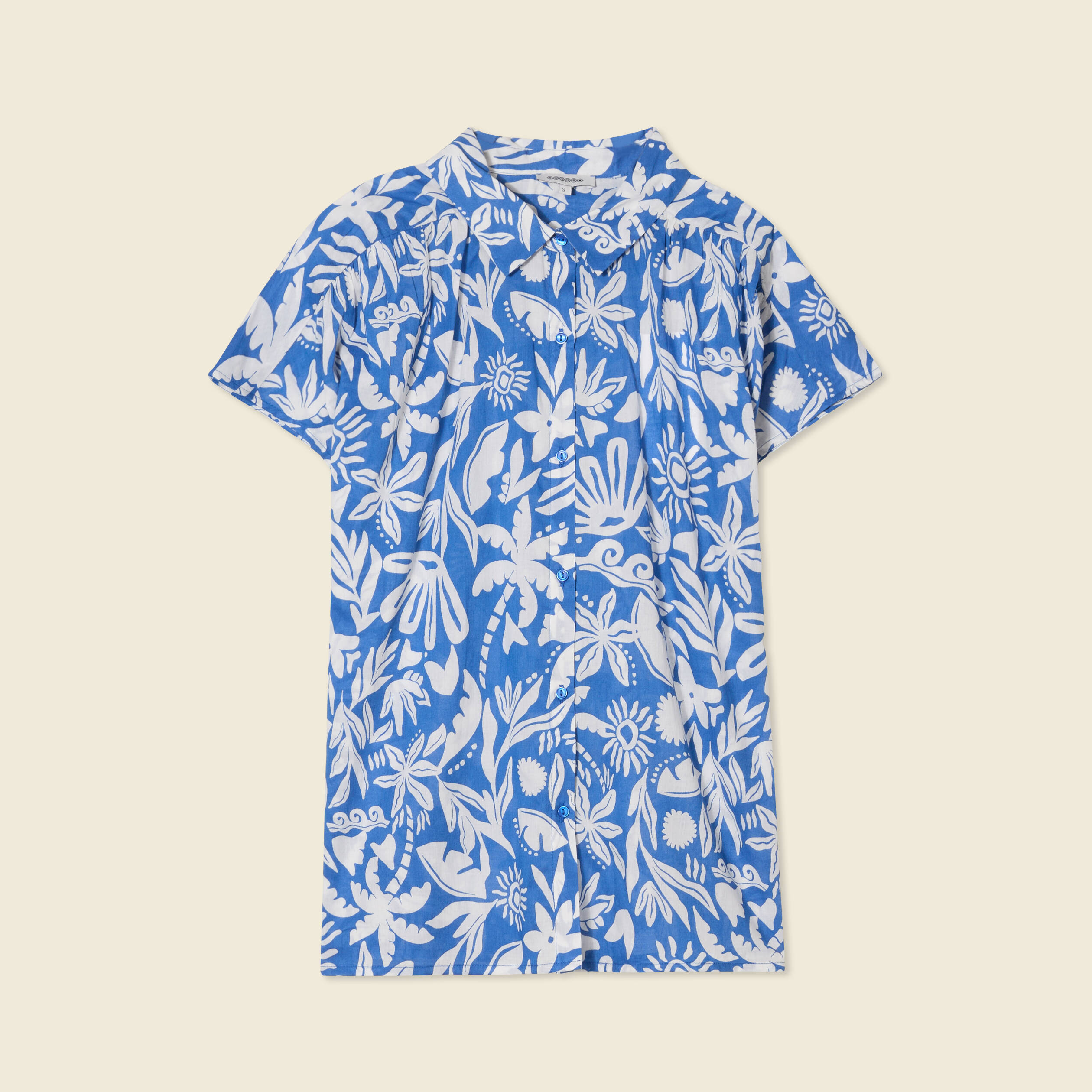 Blouse manches courtes bleu femme