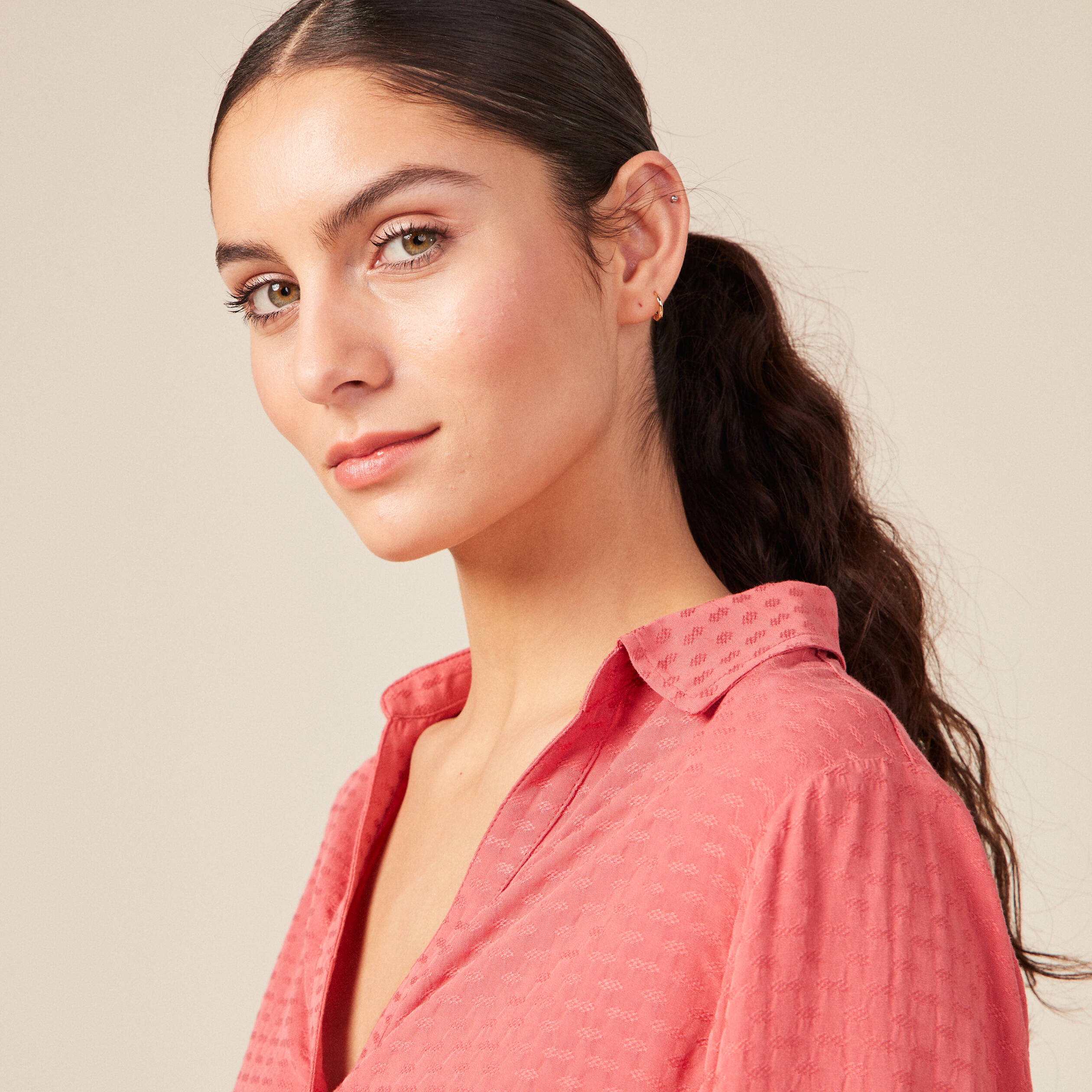 blouse manches longues terracotta femme Blouse manches longues terracotta femme