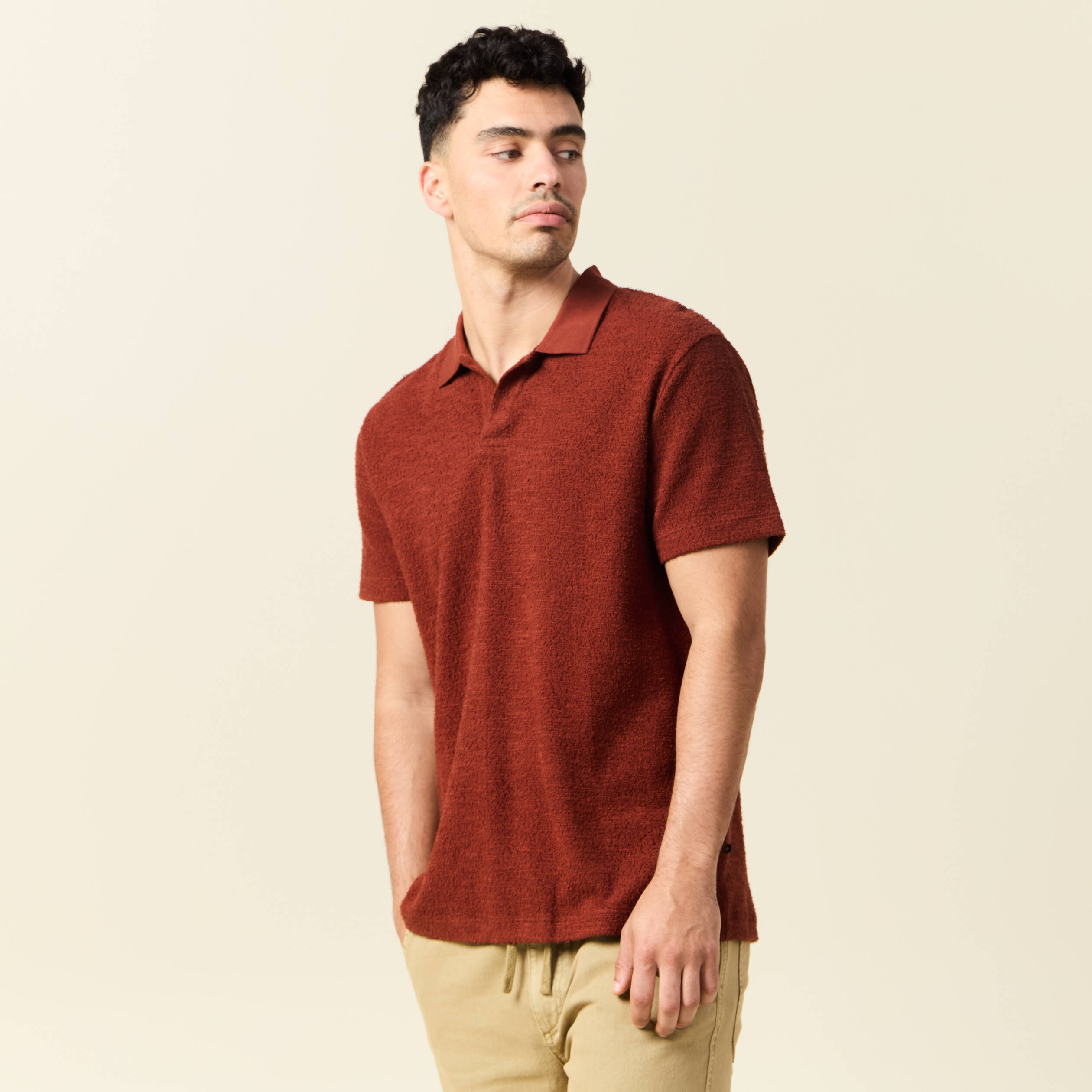 polo manches courtes marron cognac homme Polo manches courtes marron cognac homme