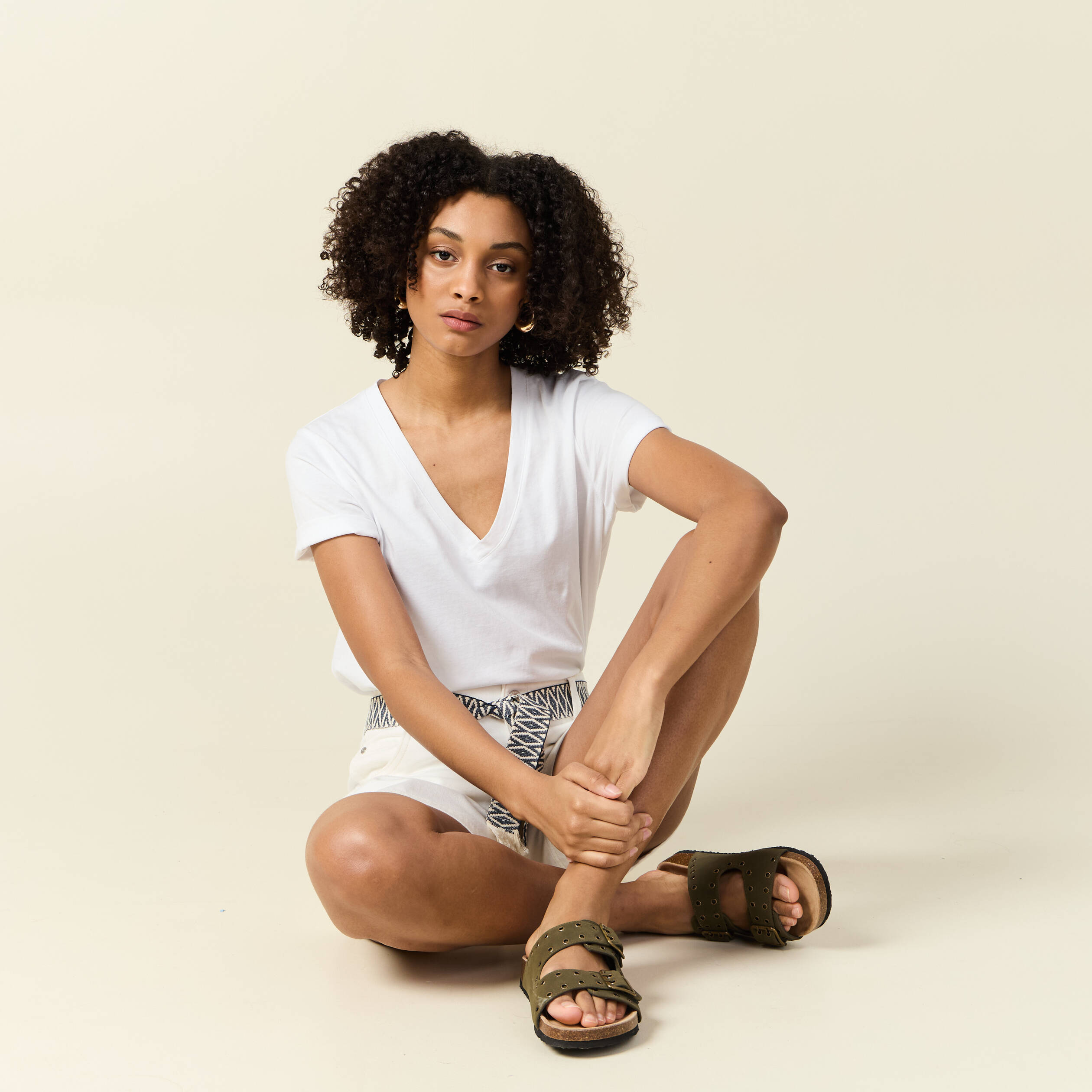 short boyfriend ceinture jean denim blanc femme Short boyfriend ceinturé jean denim blanc femme