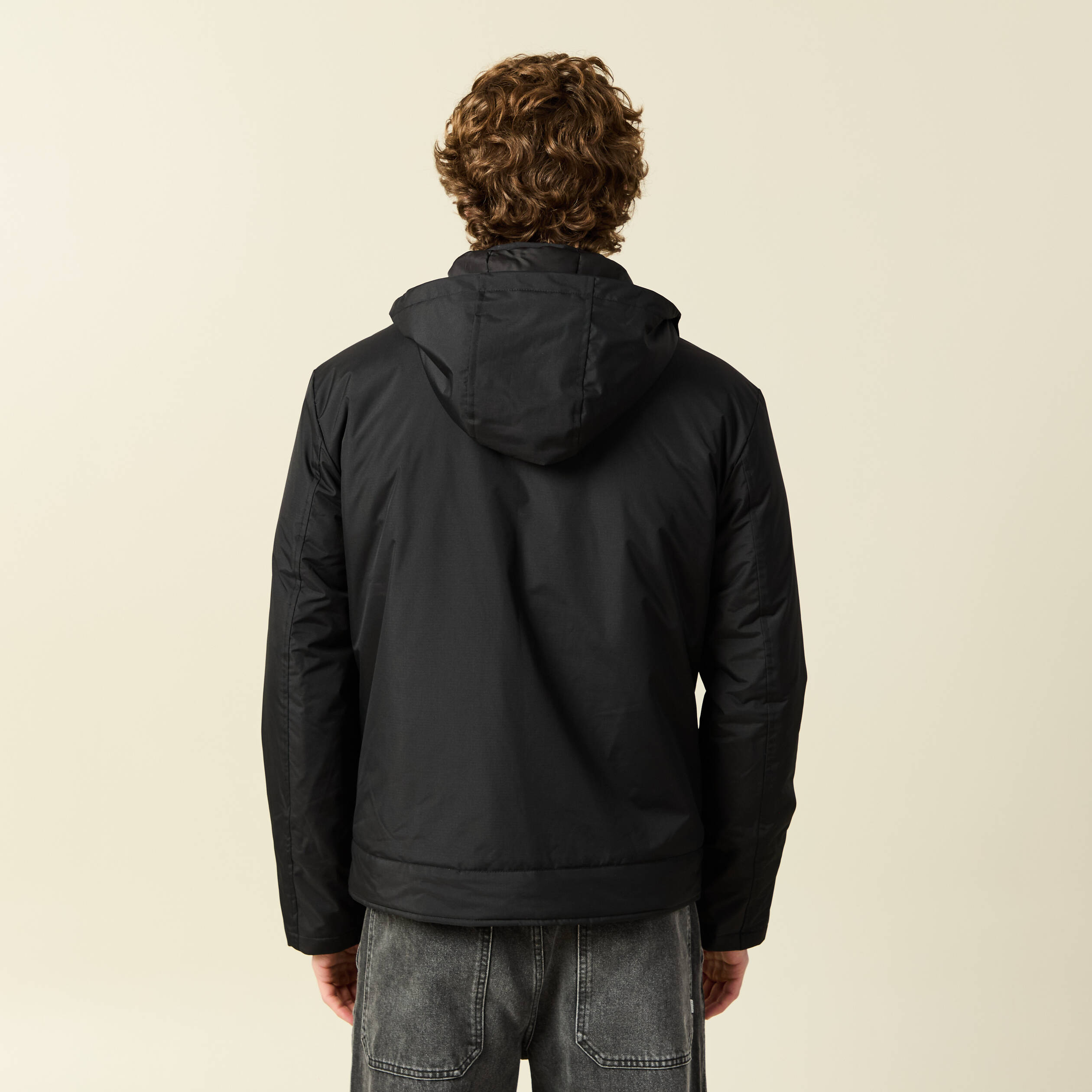 Blouson capuche doublure noir homme
