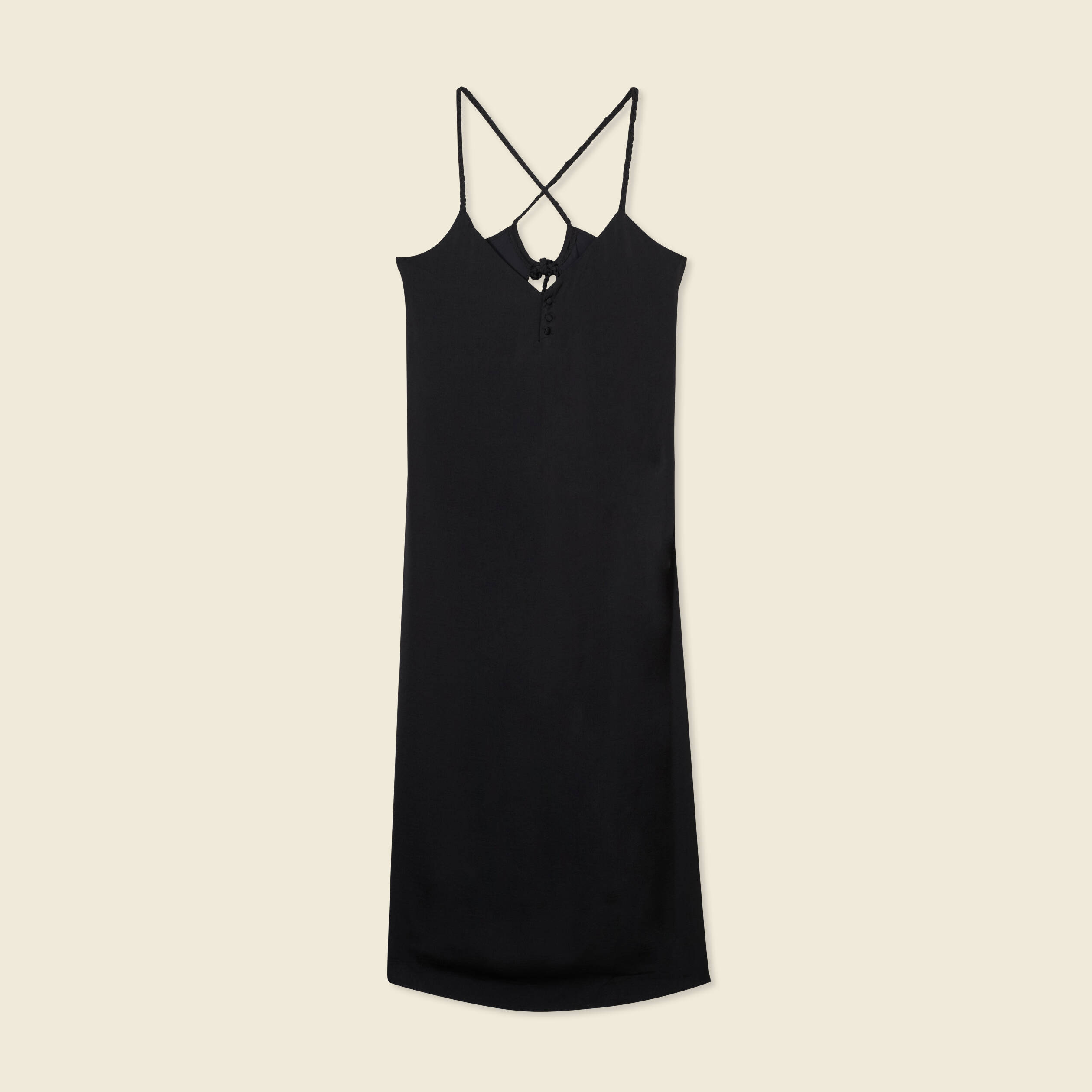 robe longue droite satin noir femme Robe longue droite satin noir femme