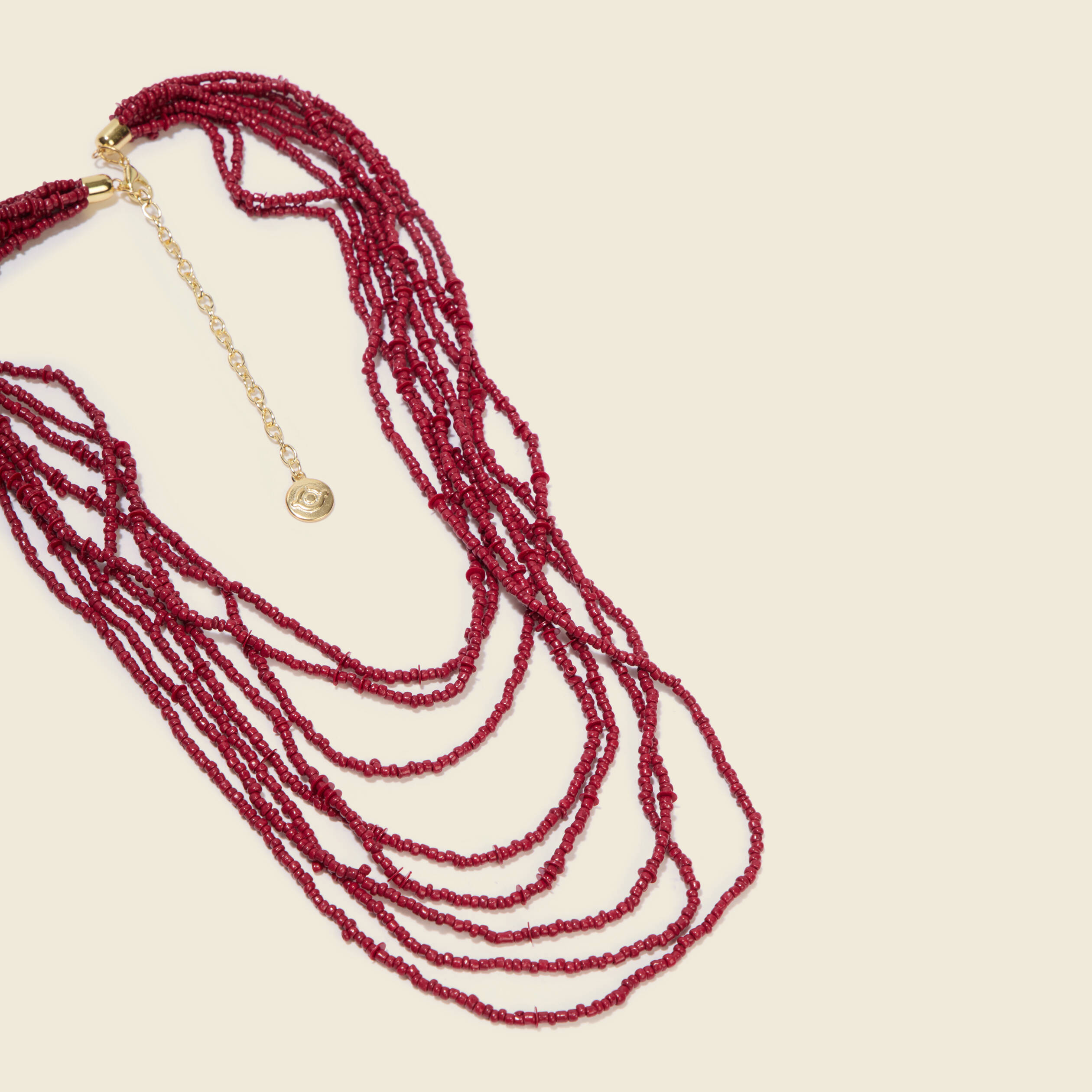 Collier rouge fonc&eacute; femme