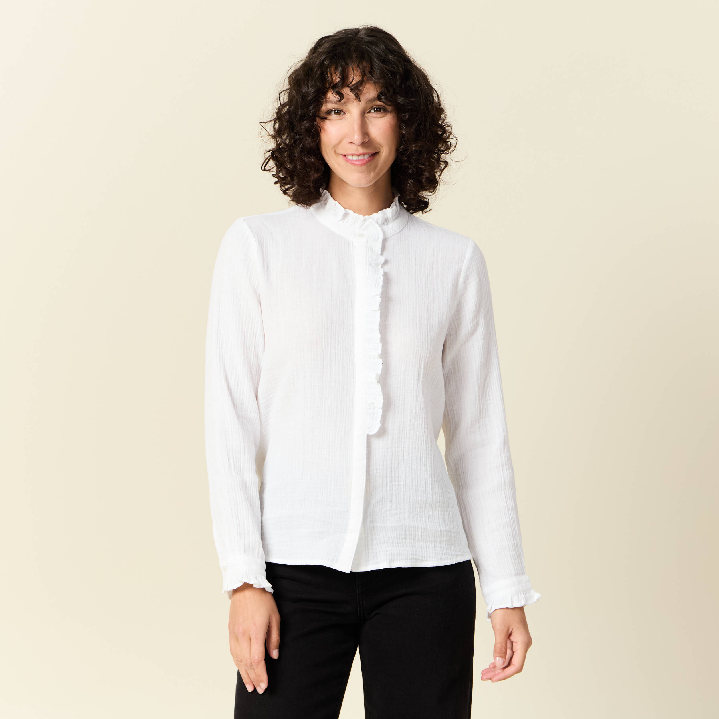 chemise manches longues blanc femme Chemise manches longues blanc femme