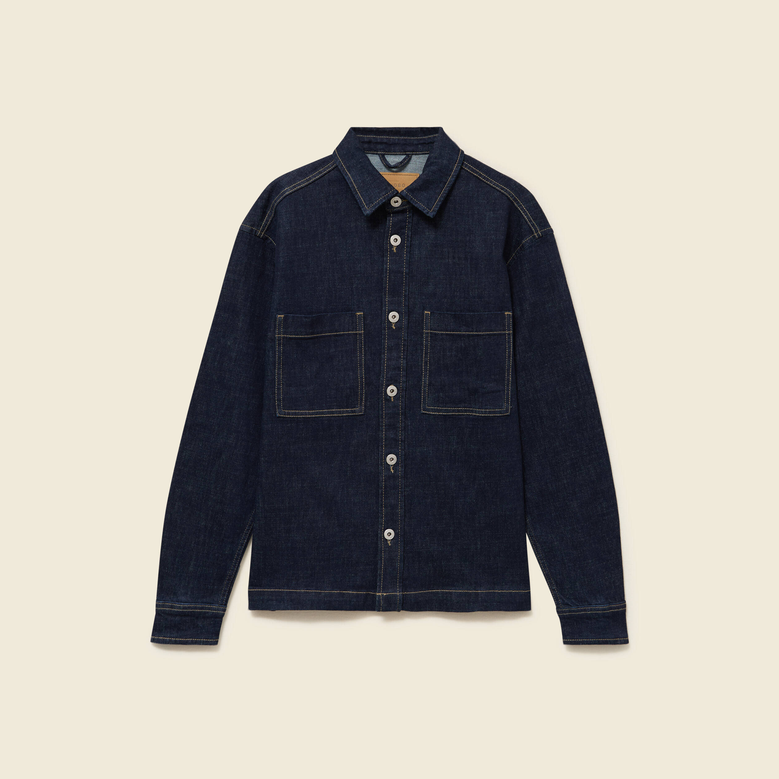 Surchemise en jeans manches longues denim brut clean homme