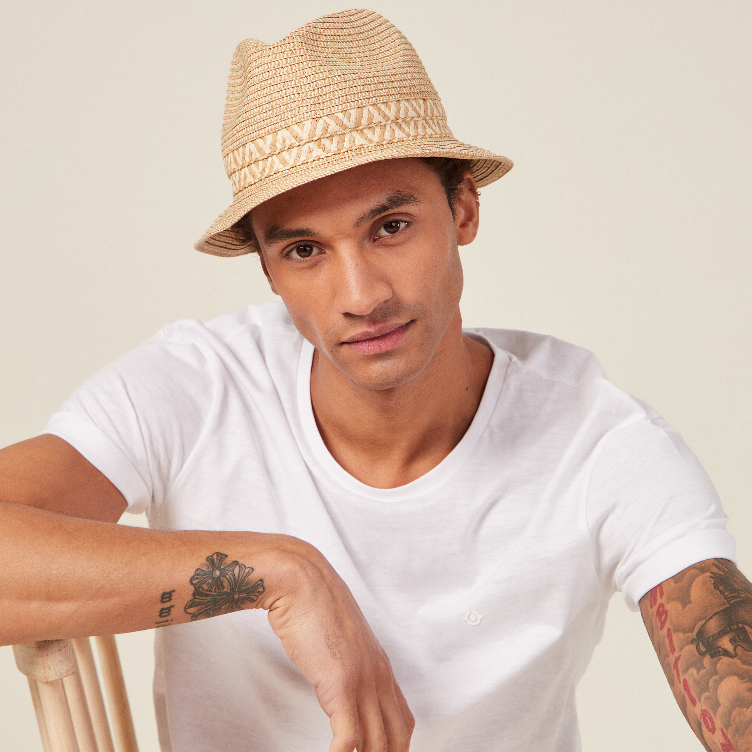 Chapeau Fedora Paille Siggi - Tressé Vintage - Réglable UPF50+ - Homme/Femme - Pour Plage Et Voyage