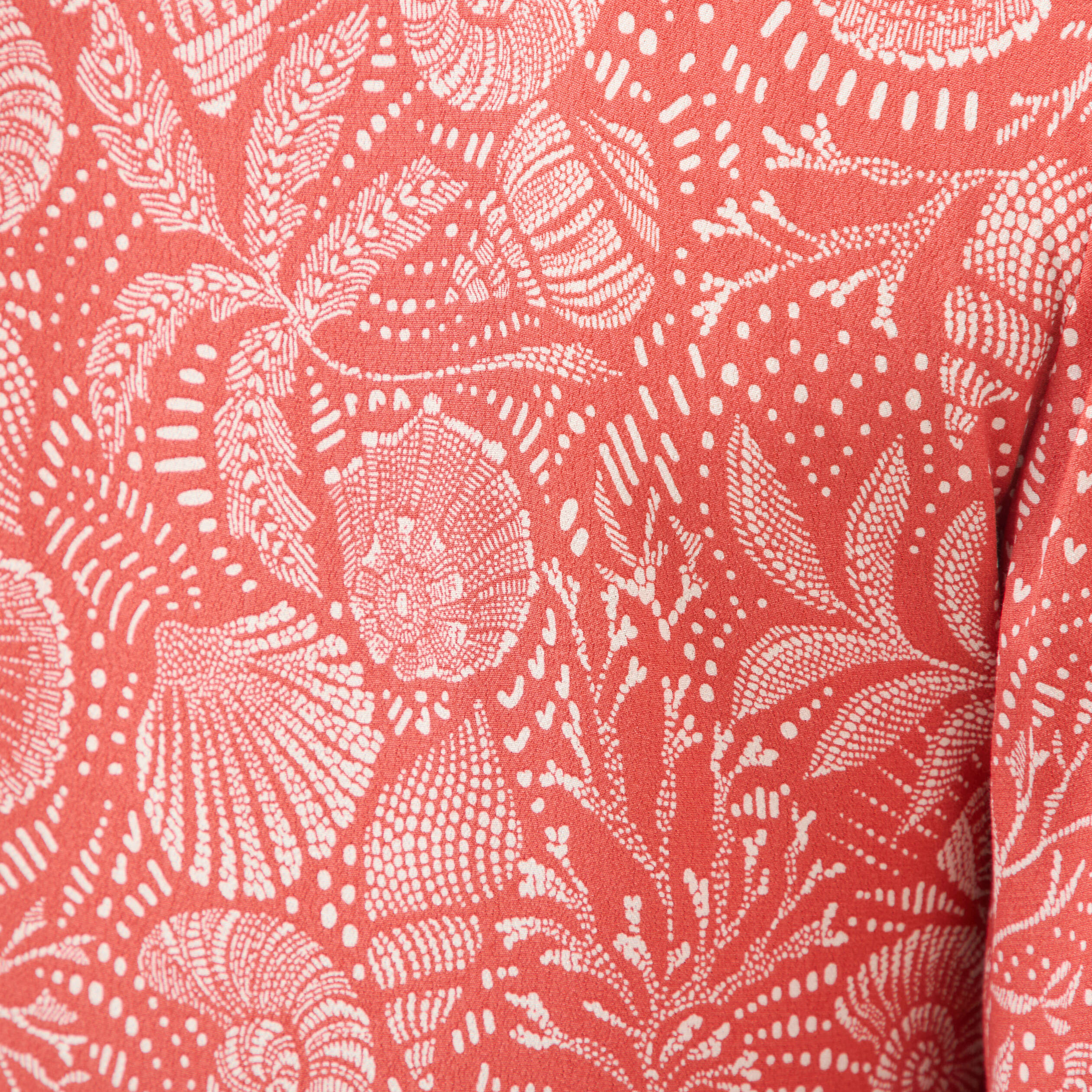 Robe col v manches au coude orange corail femme