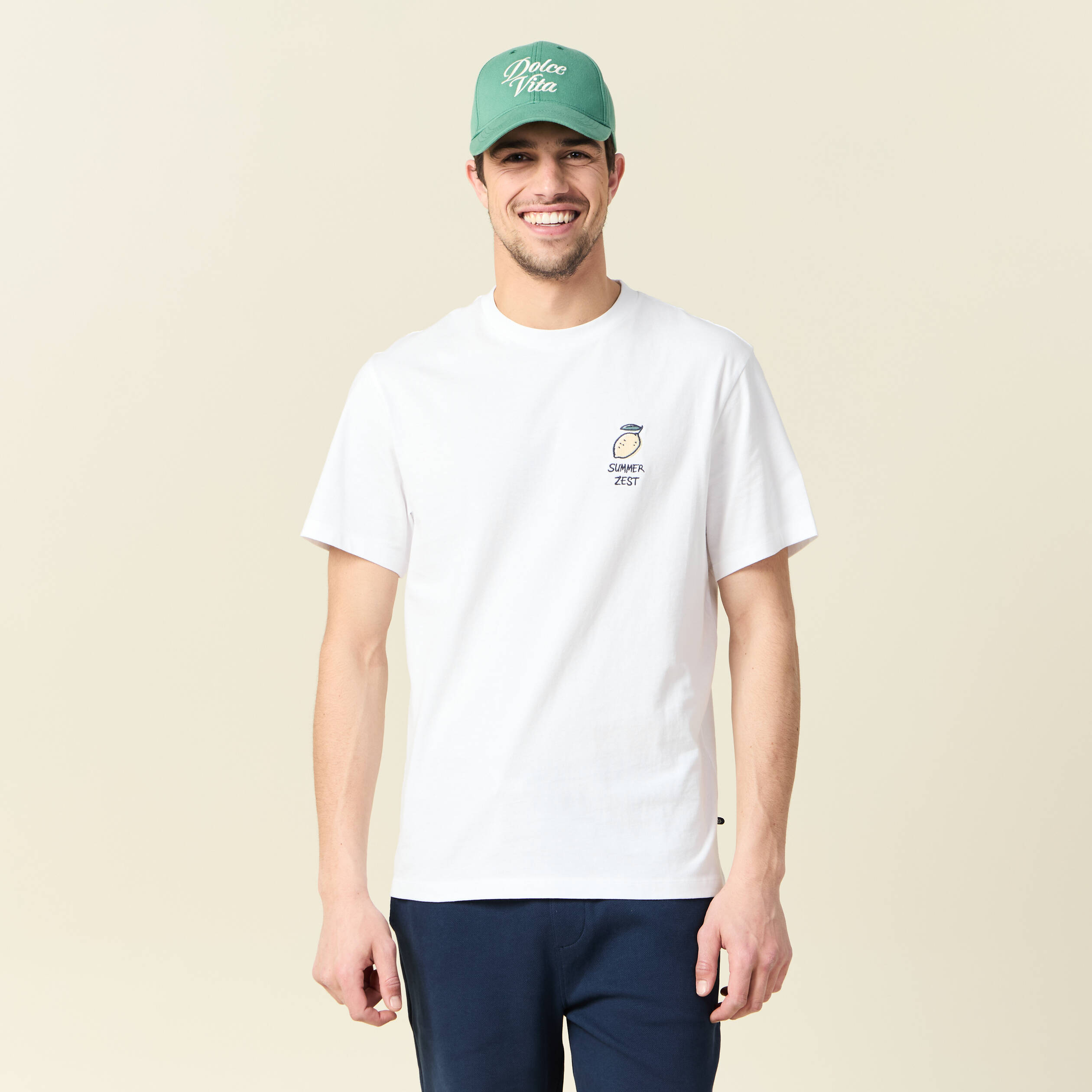T-shirt manches courtes blanc homme