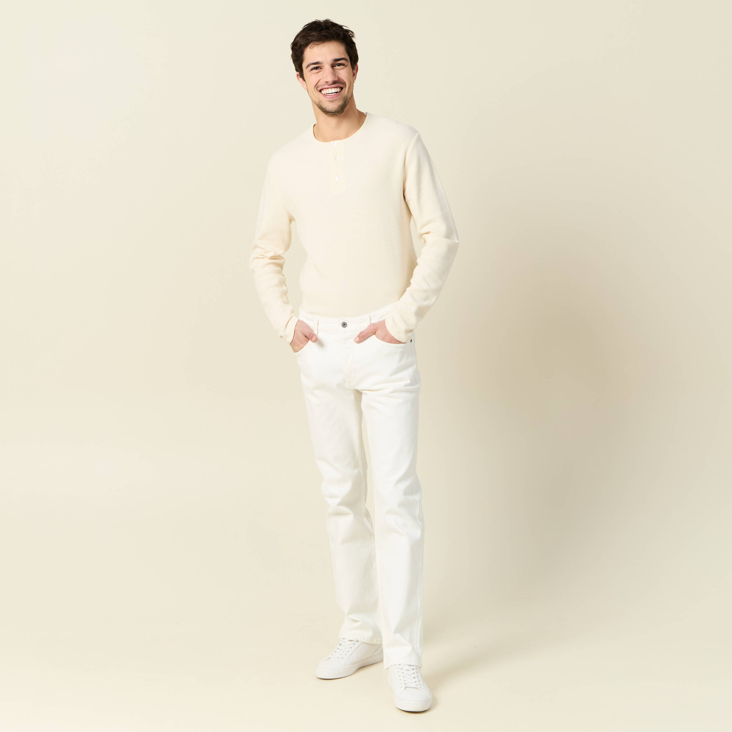 jeans regular 5 poches denim blanc homme Jeans regular 5 poches denim blanc homme