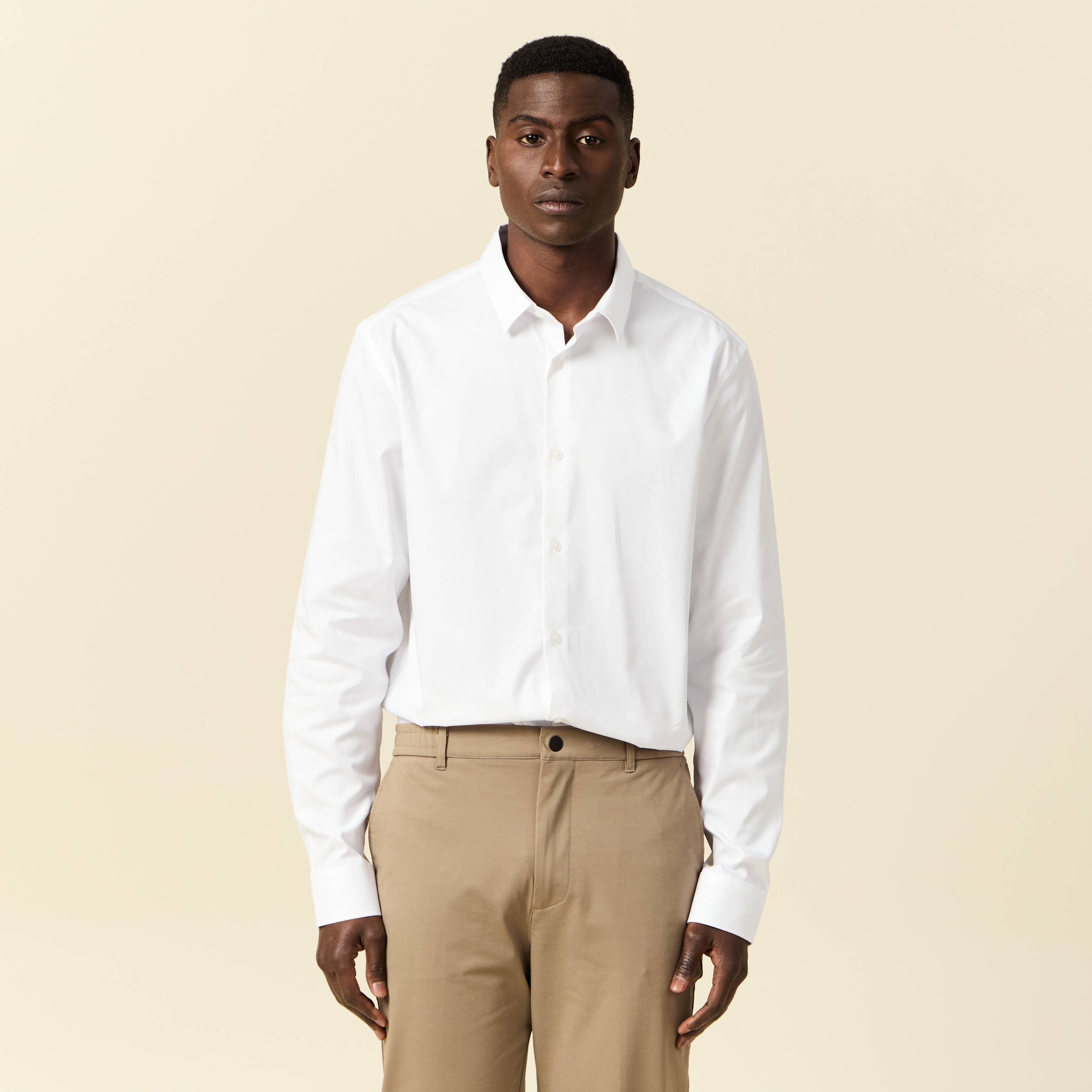 Chemise manches longues blanc homme