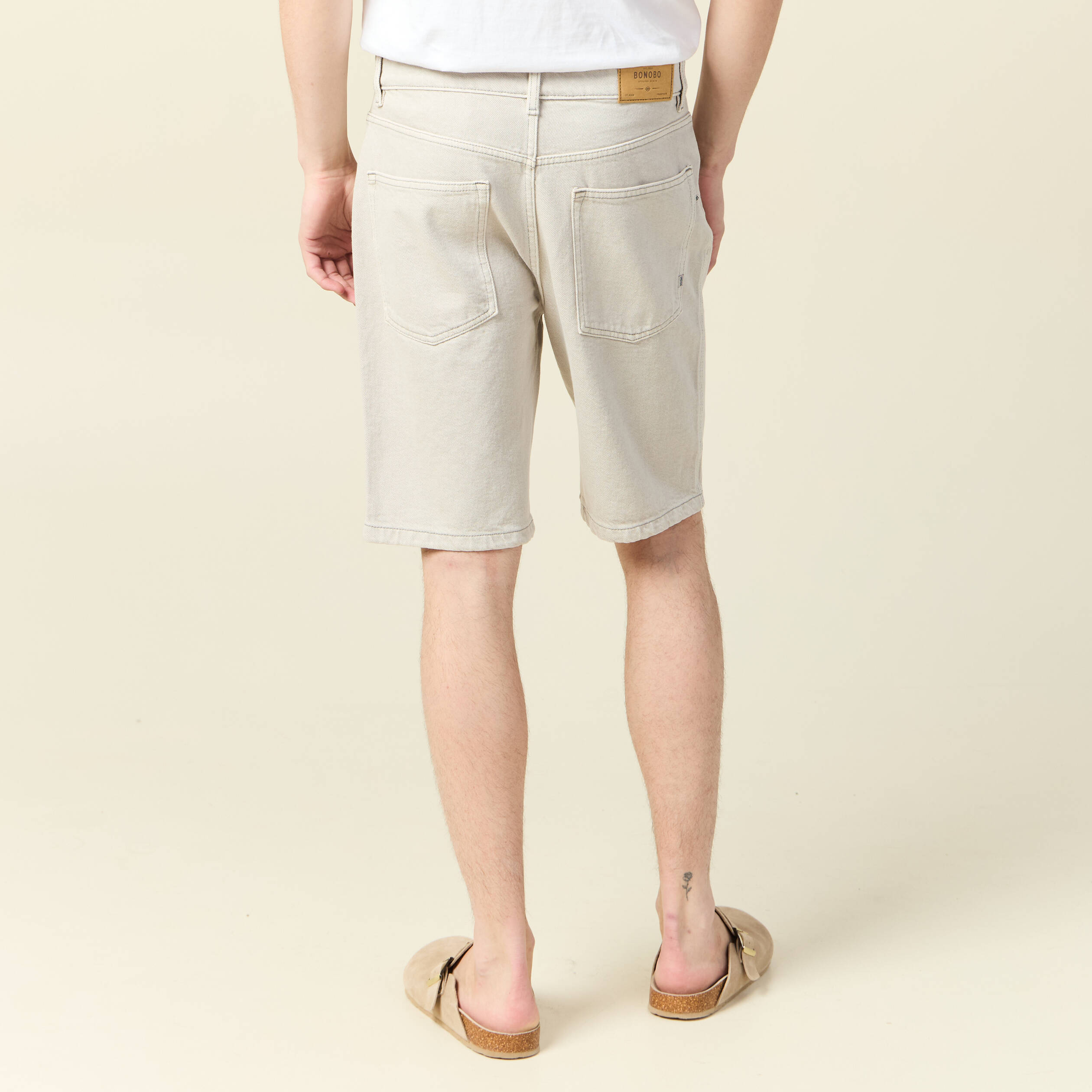 bermuda droit en jean denim snow gris homme Bermuda droit en jean denim snow gris homme