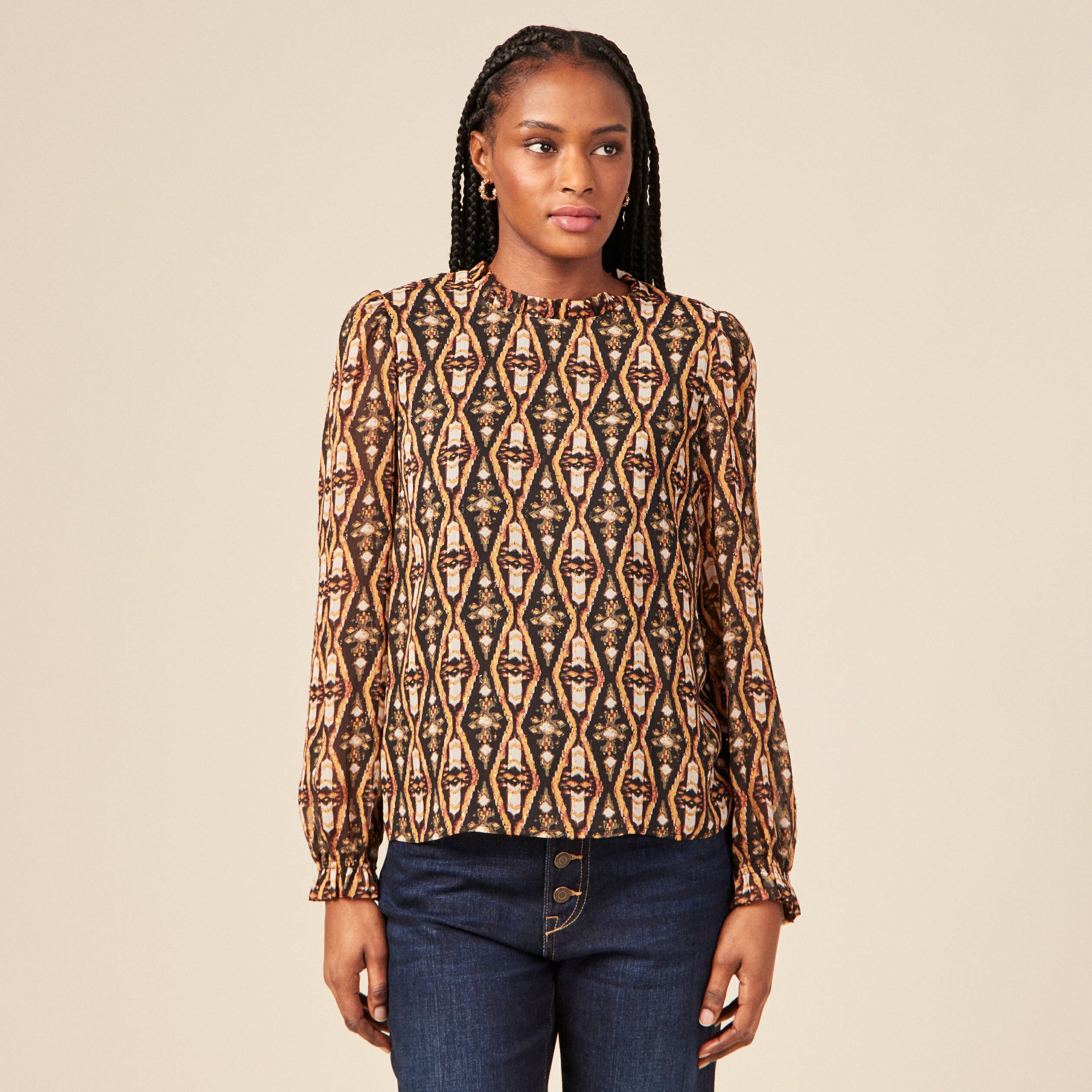 Blouse camel femme deals