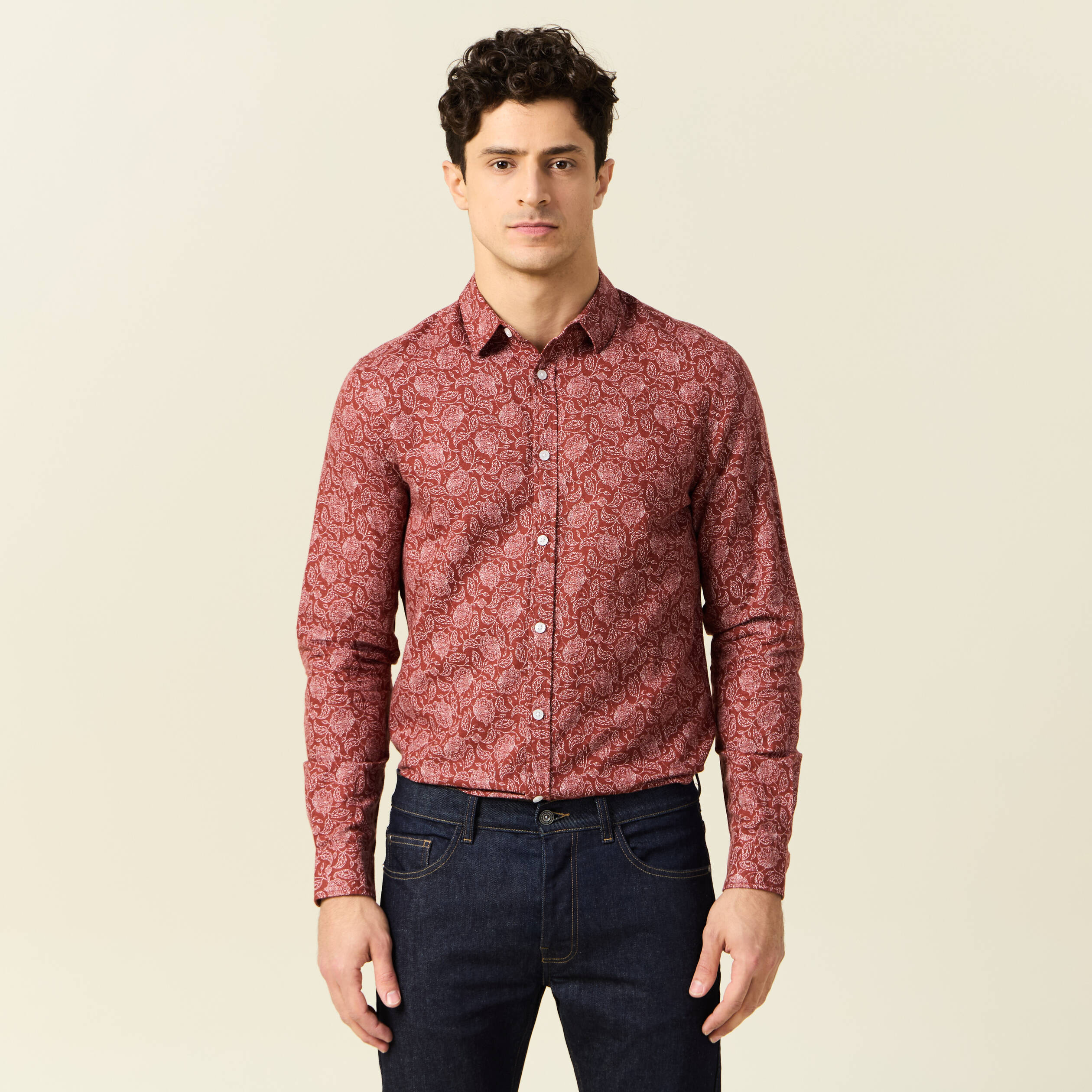 chemise manches longues marron homme Chemise manches longues marron homme