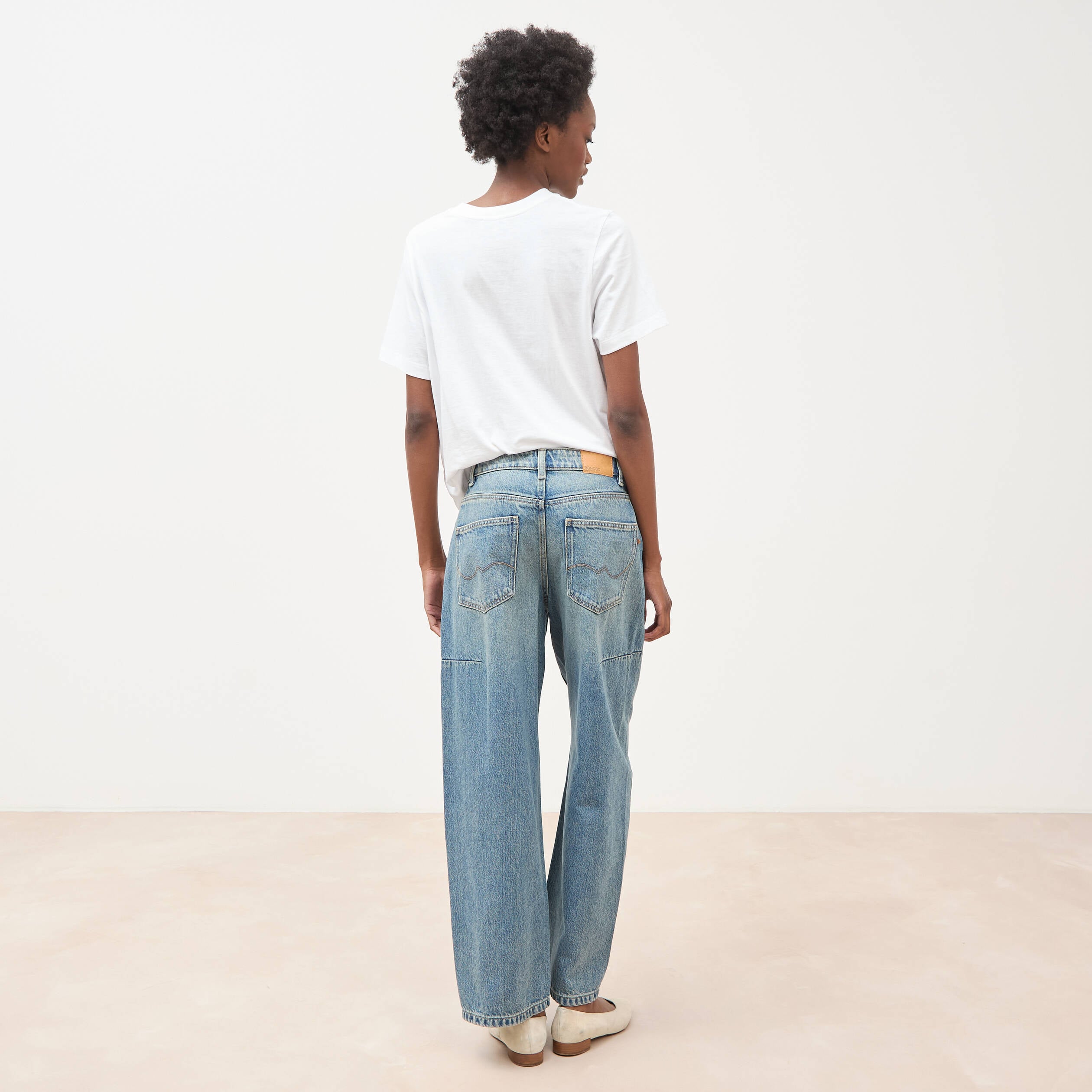 Jeans barrel taille standard bleu femme