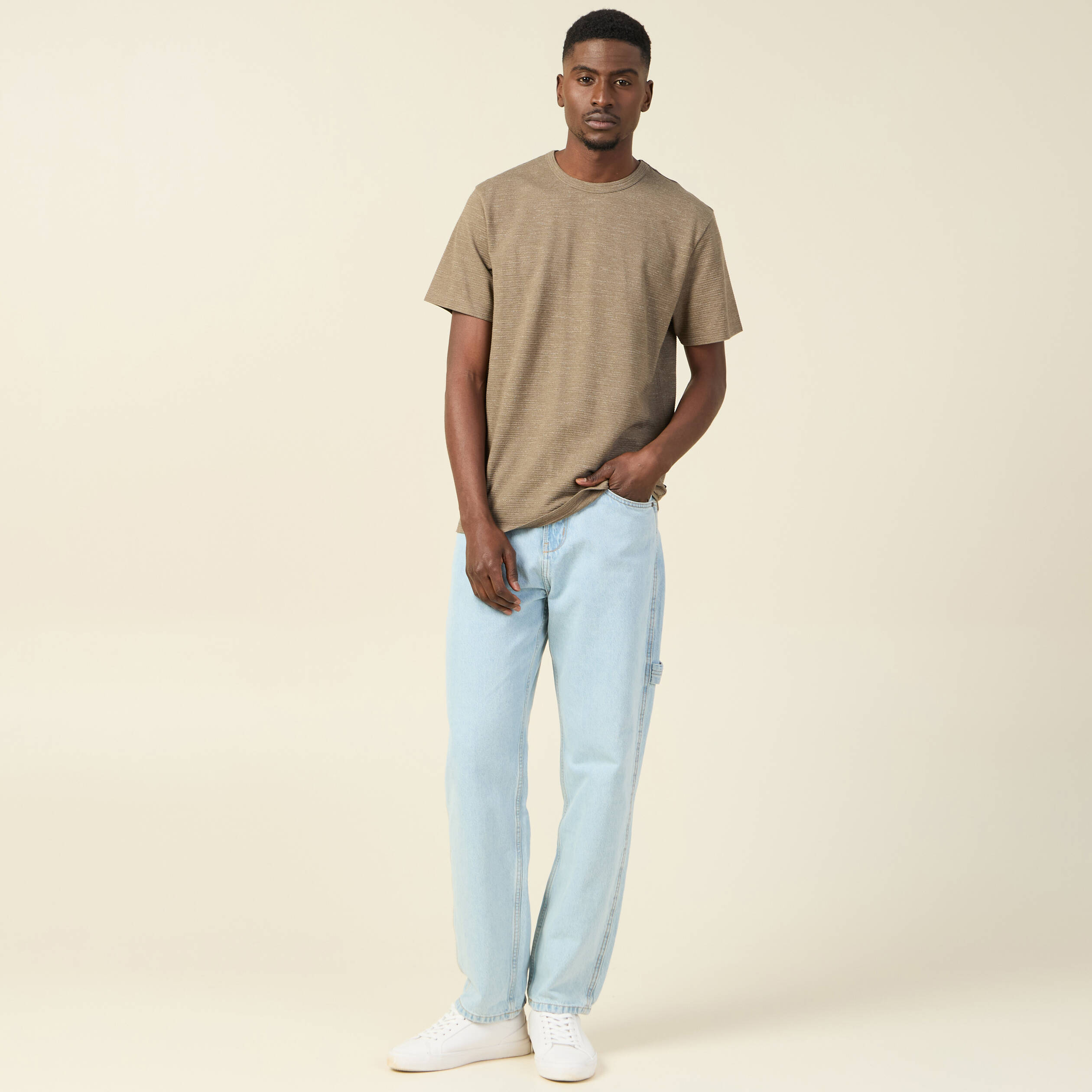 t shirt manches courtes vert kaki homme T-shirt manches courtes vert kaki homme