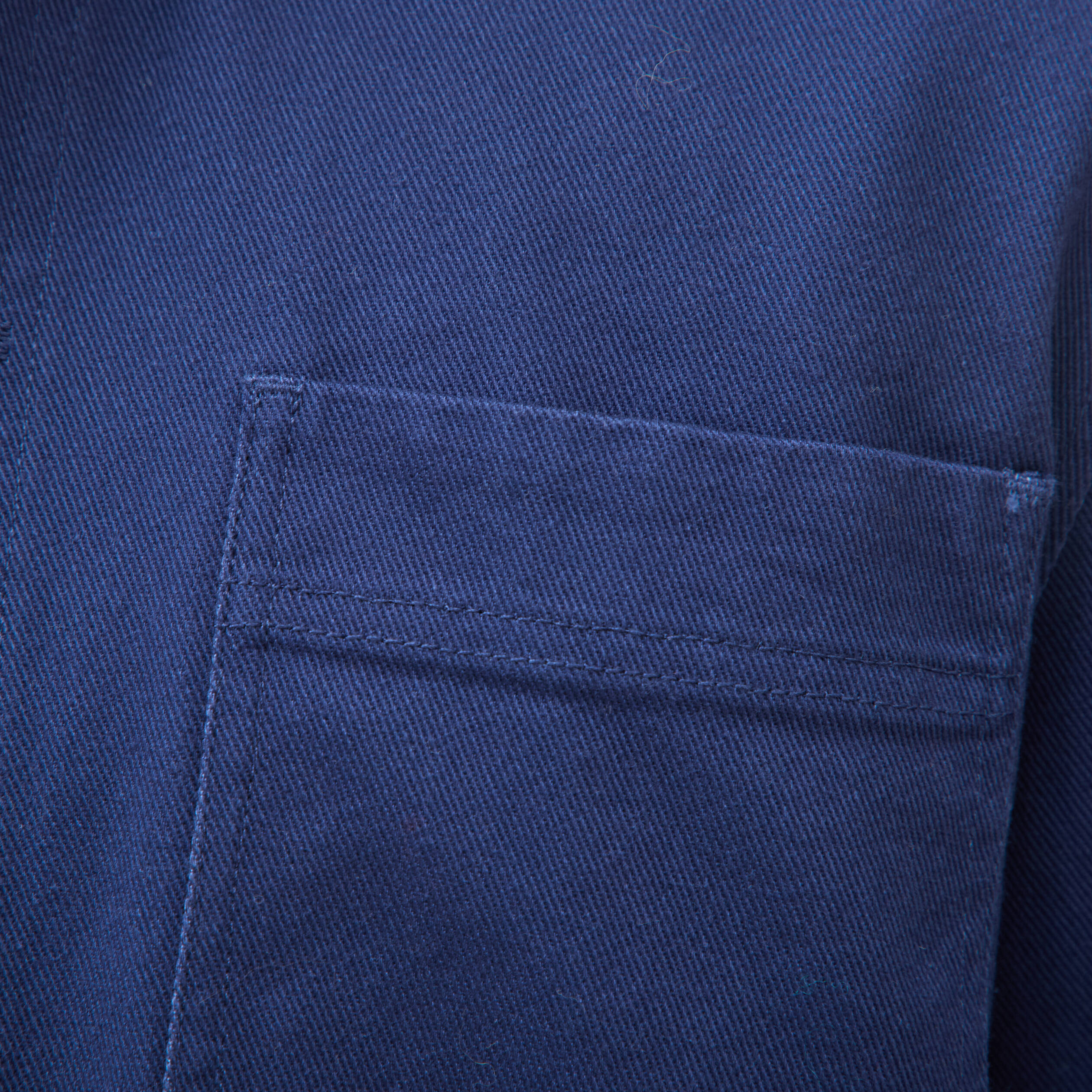 Surchemise droite en coton bleu fonc&eacute; homme