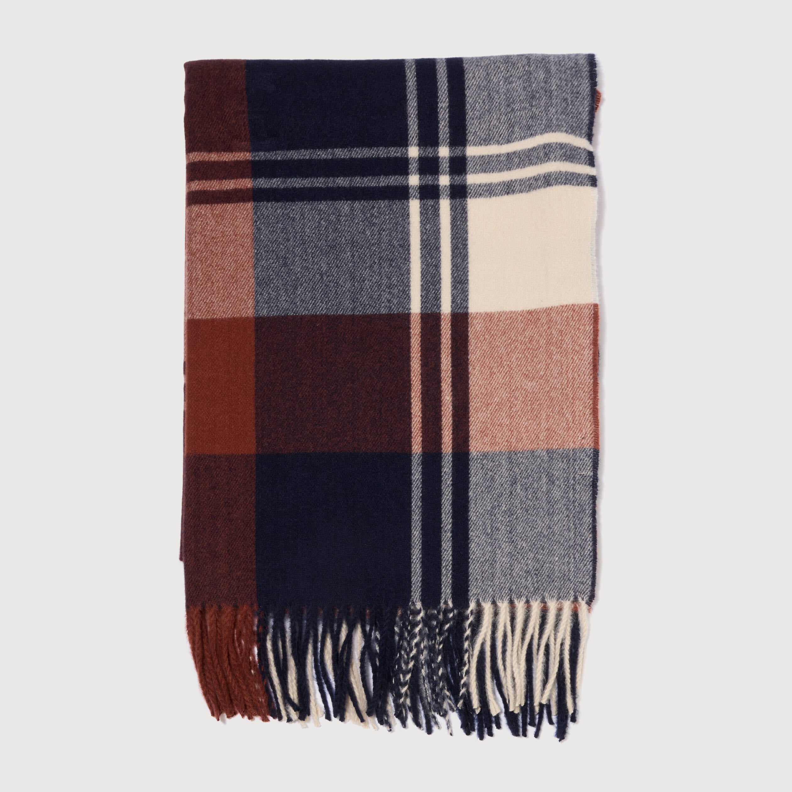 Plaid marron fonc&eacute; homme