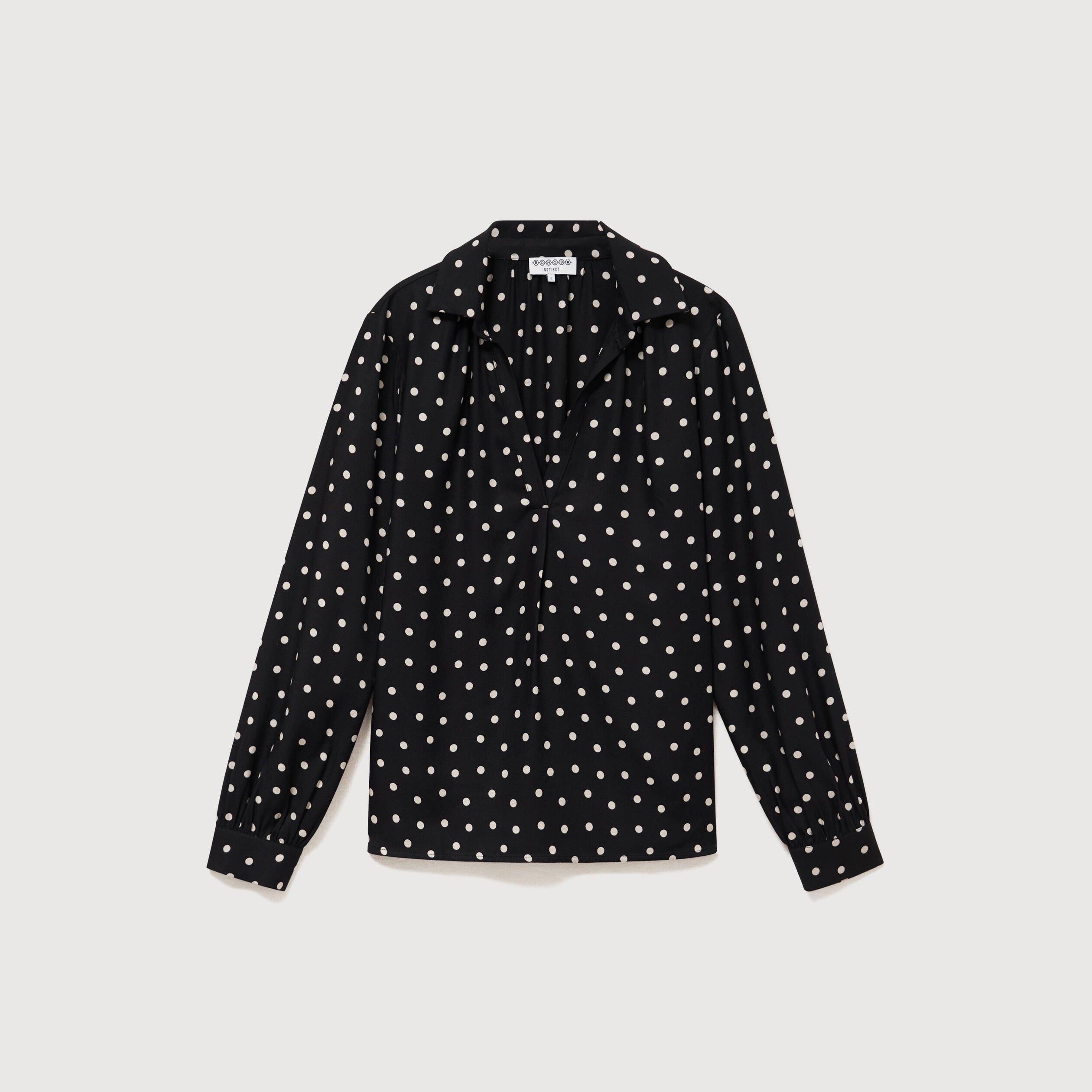 Blouse ample manches longues noir femme
