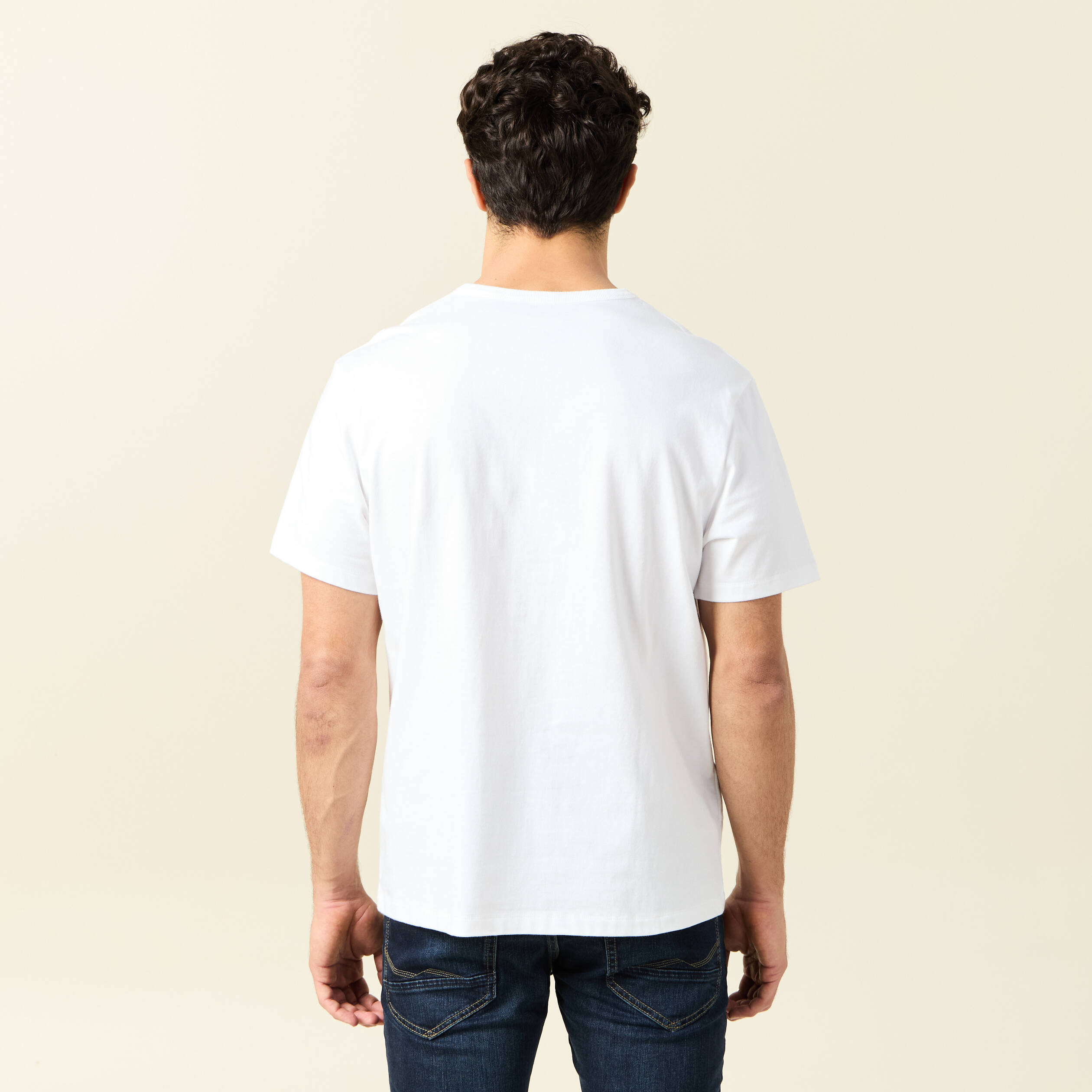 T-shirt manches courtes blanc homme