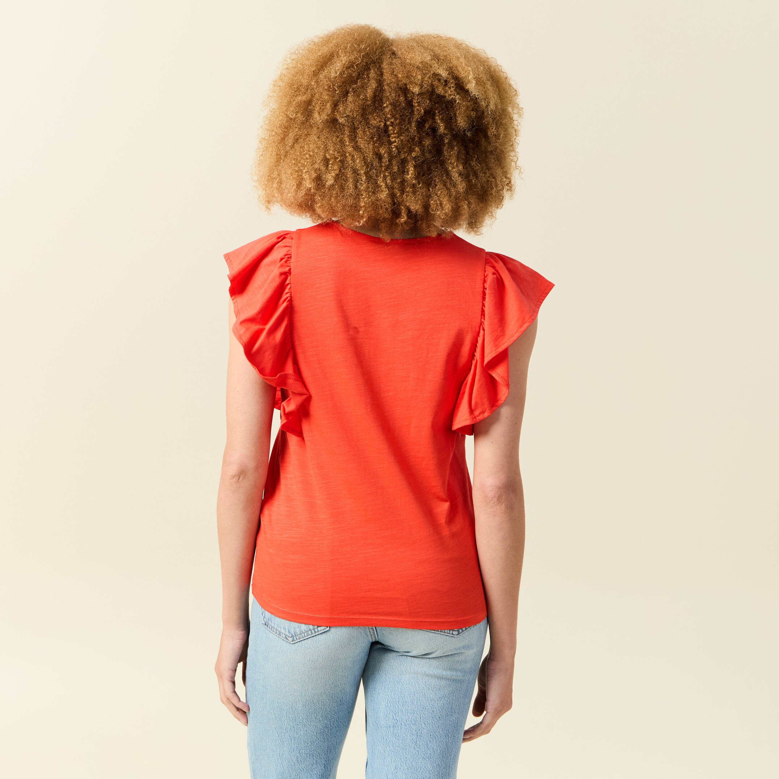 Débardeur sans manches orange foncé femme