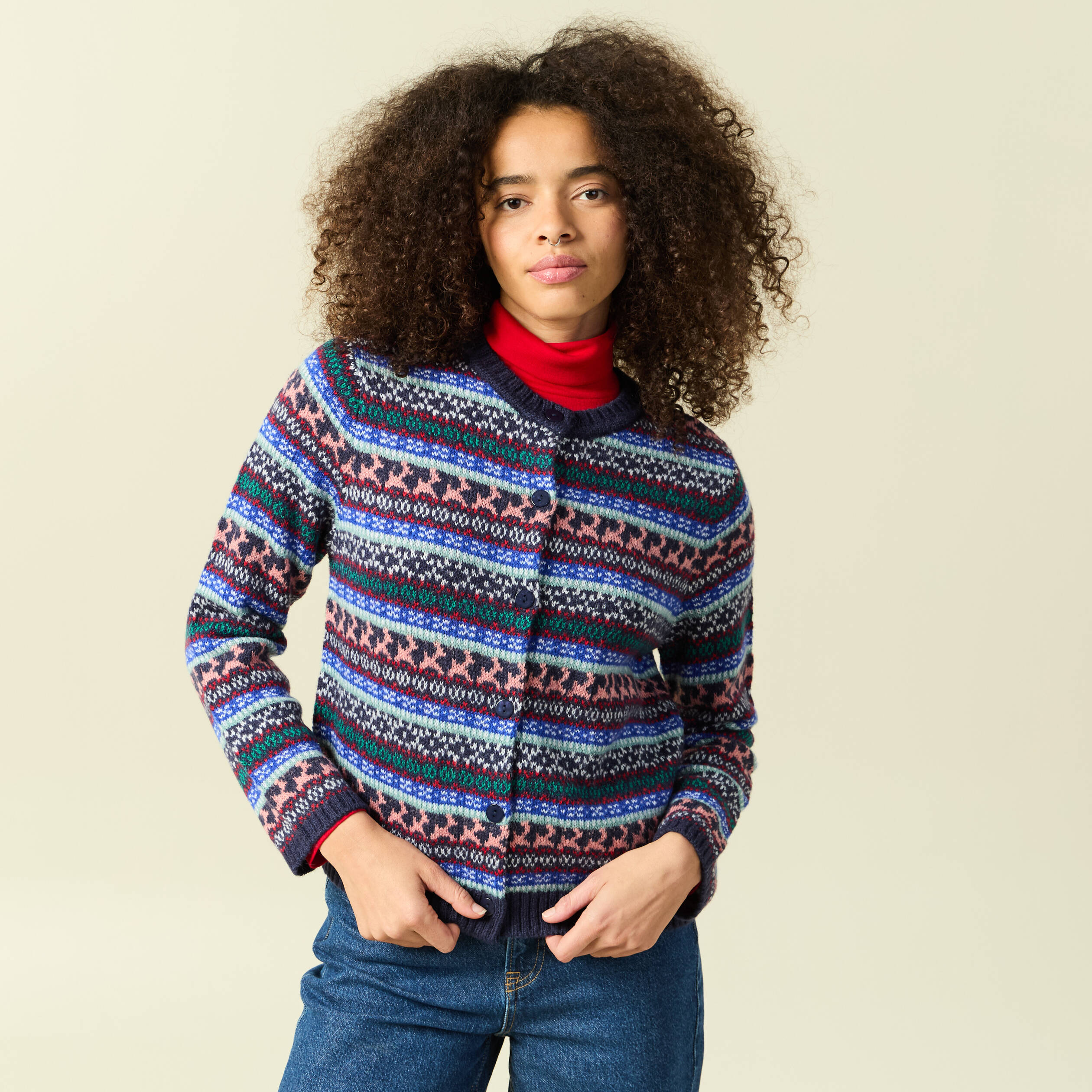 Gilet manches longues sp&eacute;cial no&euml;l bleu marine femme