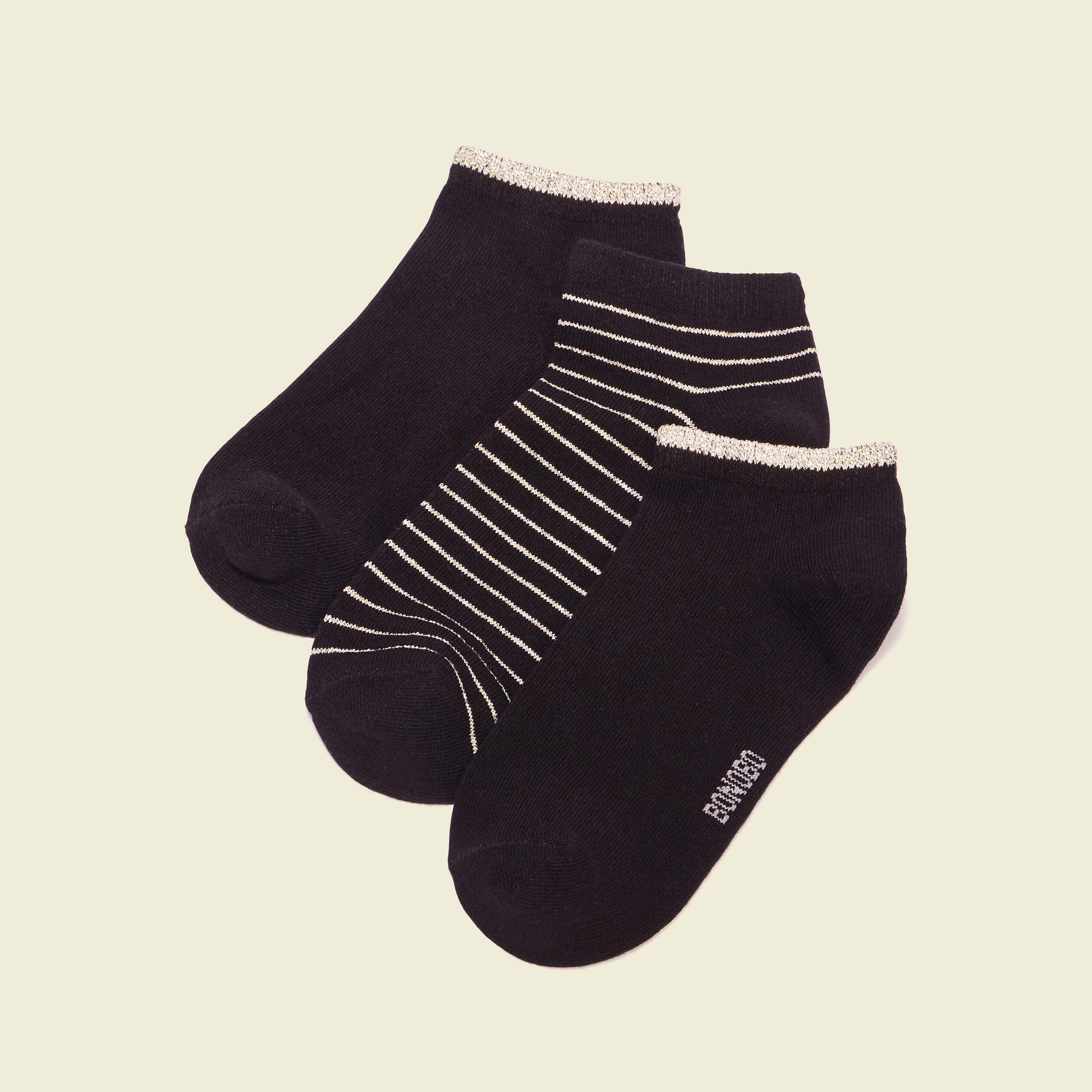 Lot 3 paires chaussettes noir femme