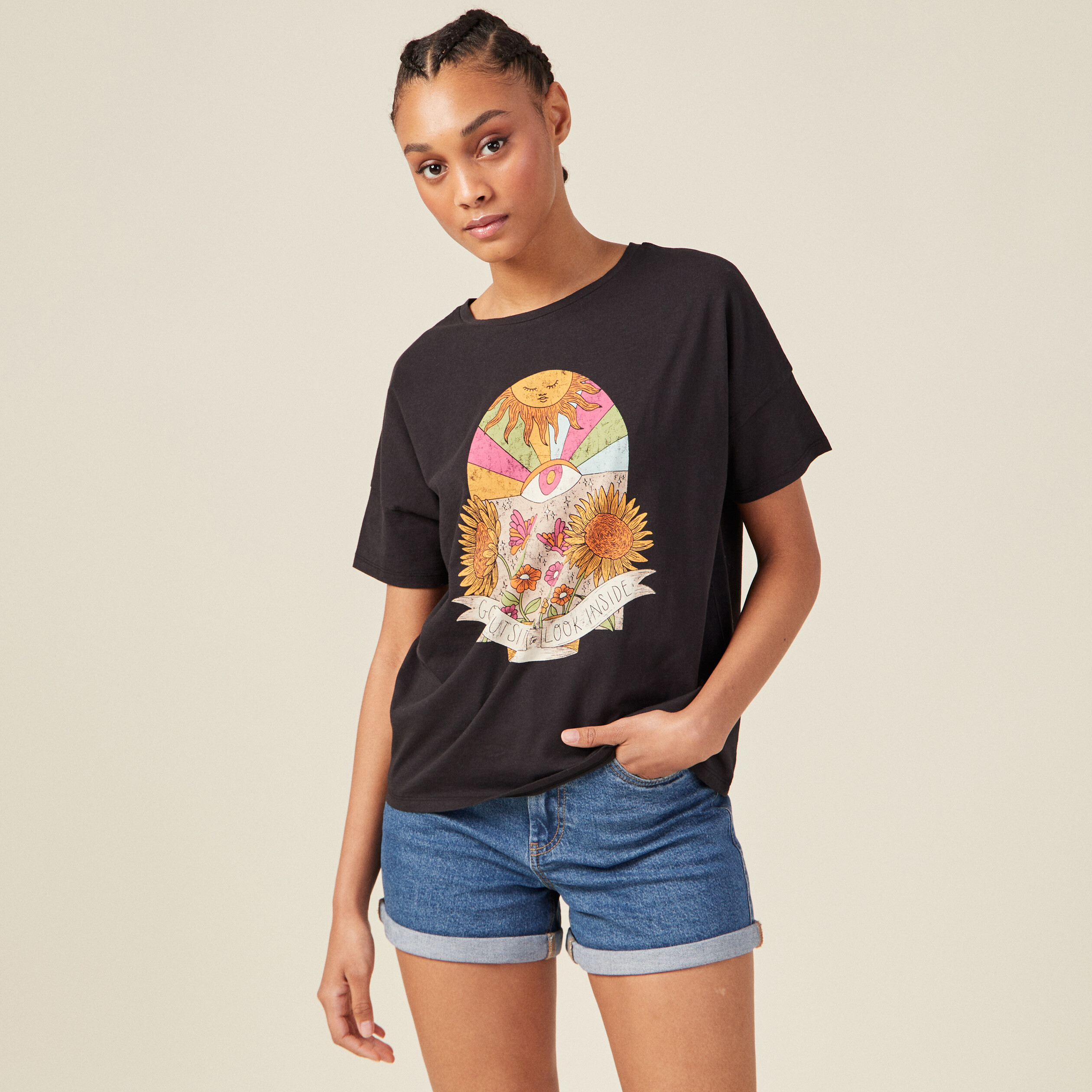 t shirt manches courtes noir femme T-shirt manches courtes noir femme