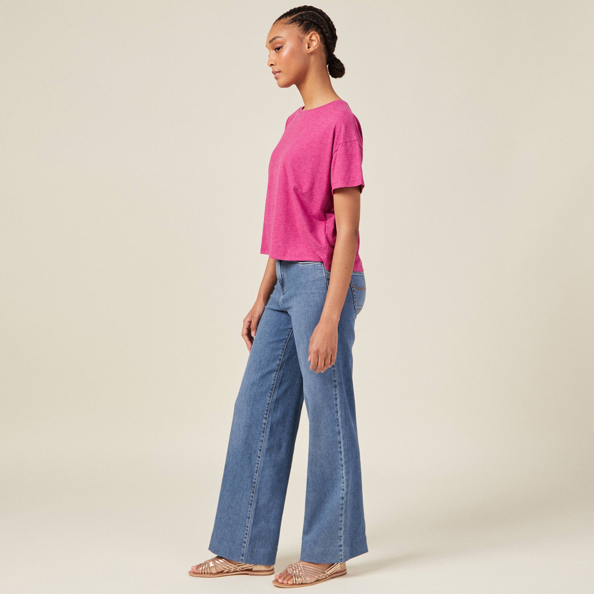 t shirt manches courtes violet clair femme T-shirt manches courtes violet clair femme