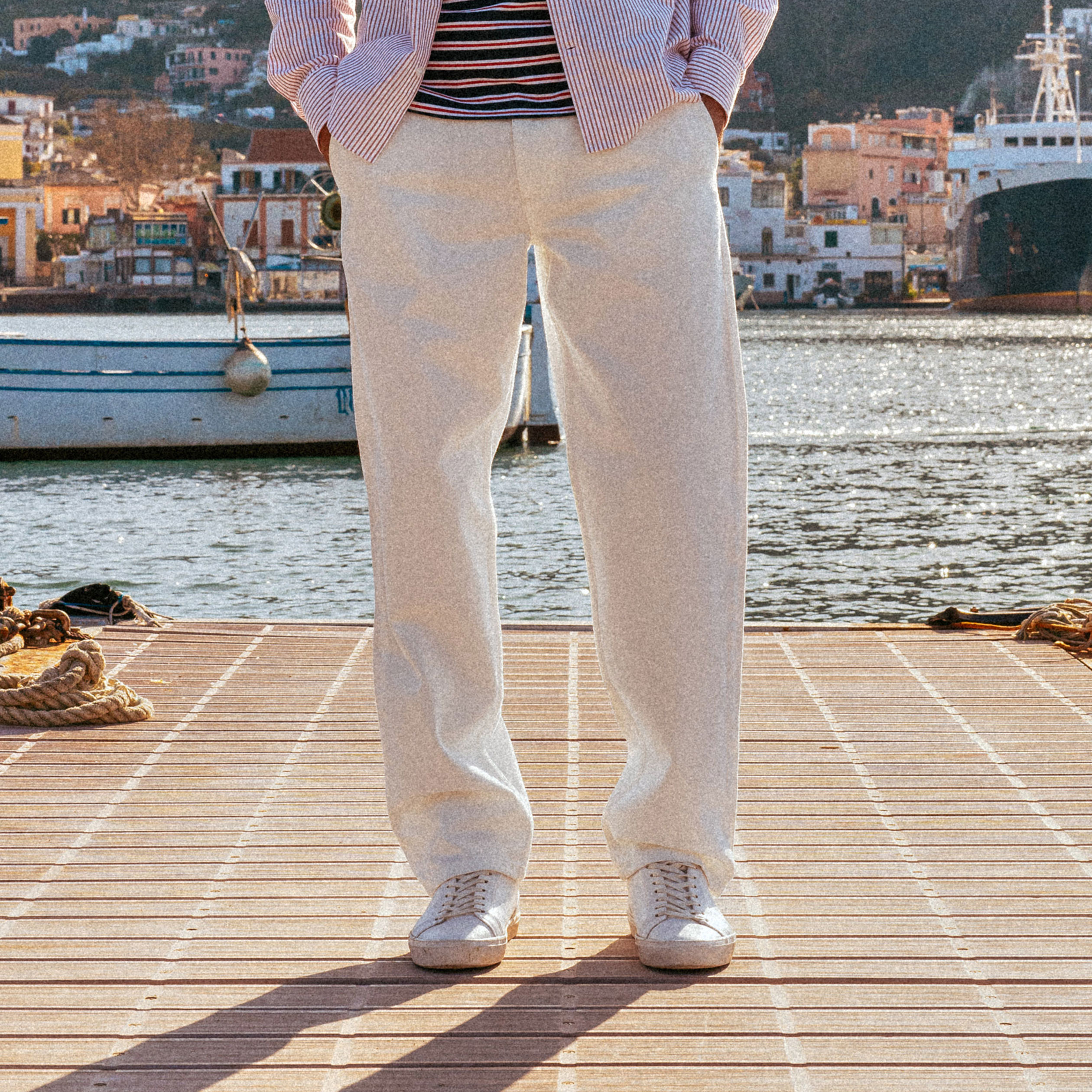 chino droit longueur 32 coton denim blanc homme Chino droit longueur 32 coton denim blanc homme