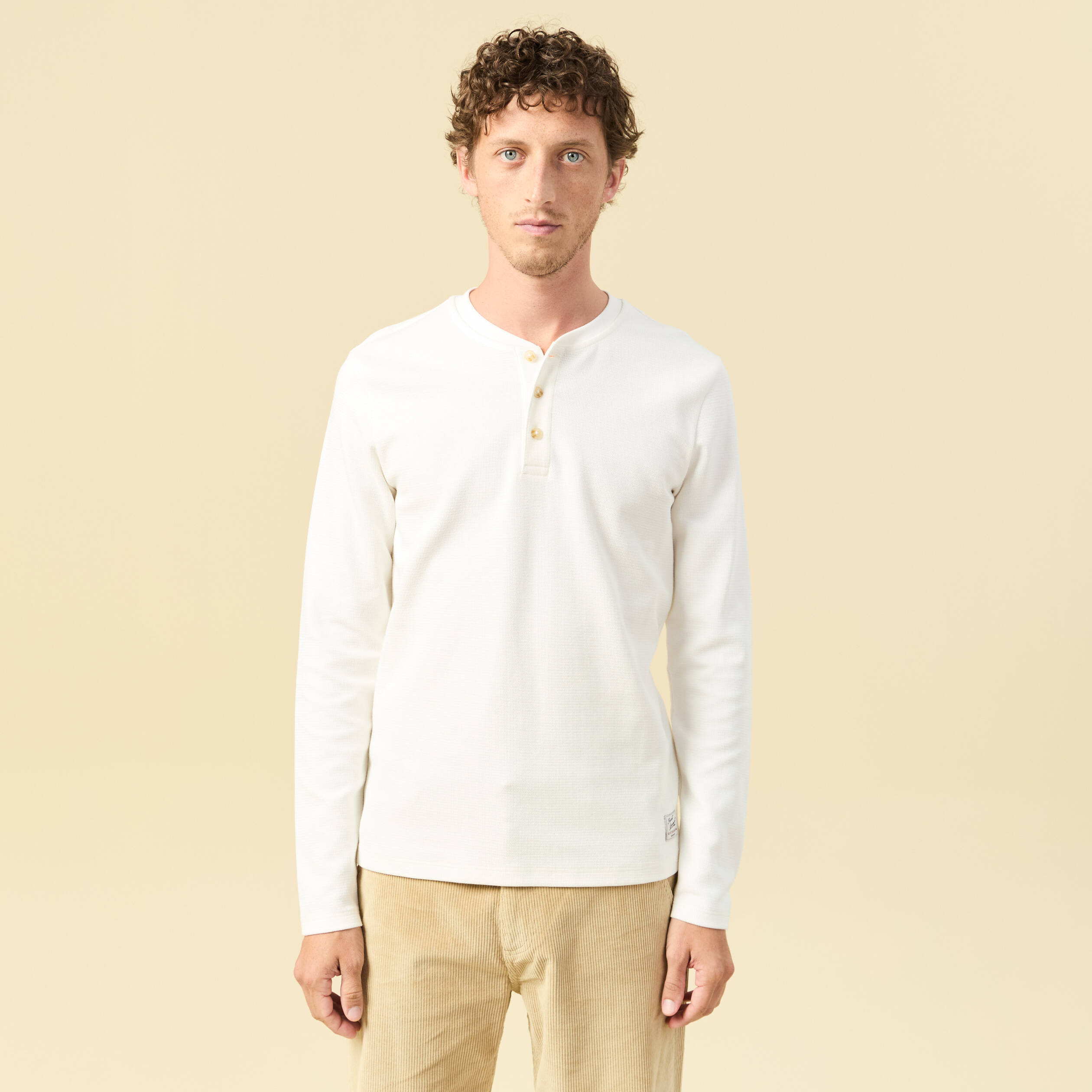 T-shirt manches longues ecru homme