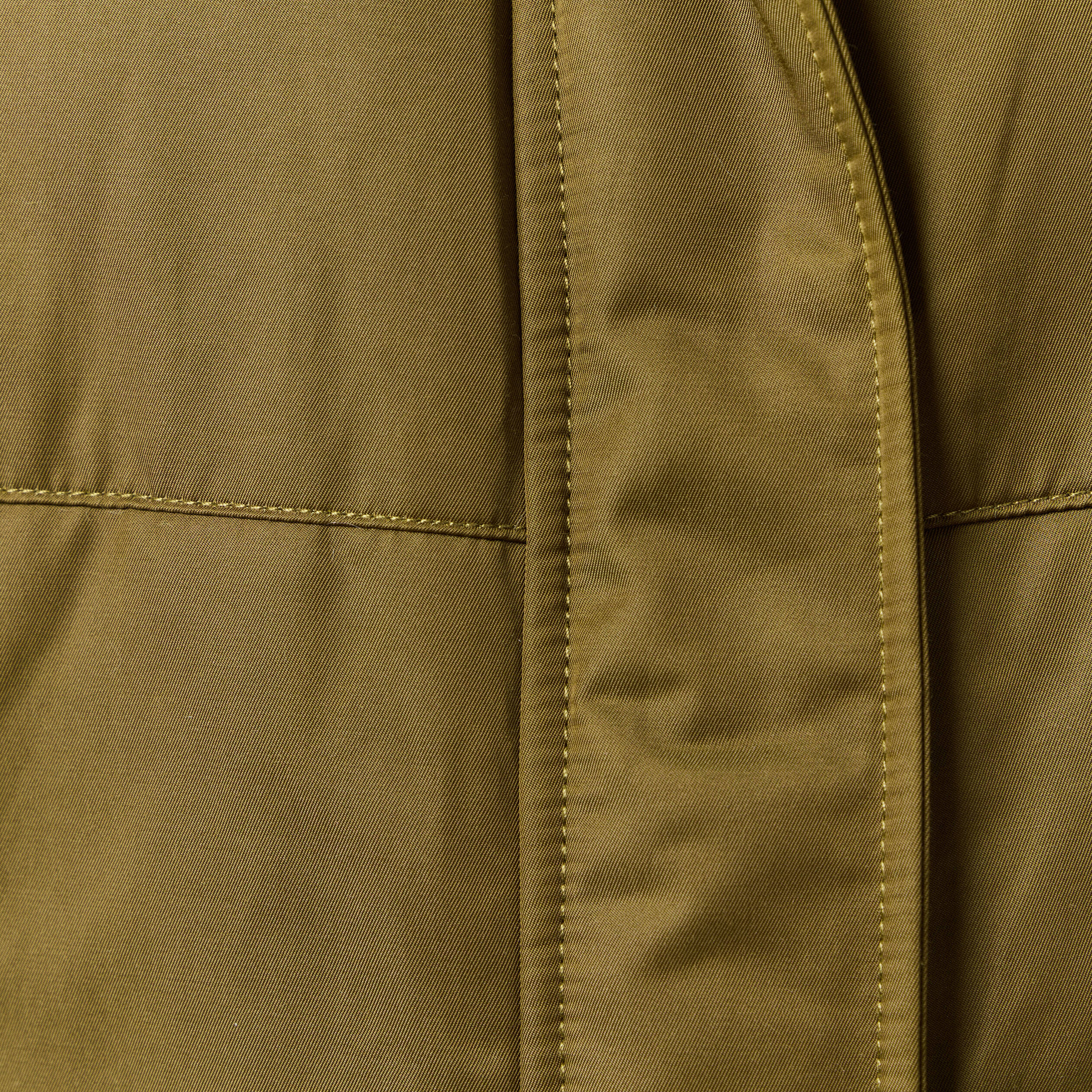 Parka droite &agrave; capuche vert kaki femme