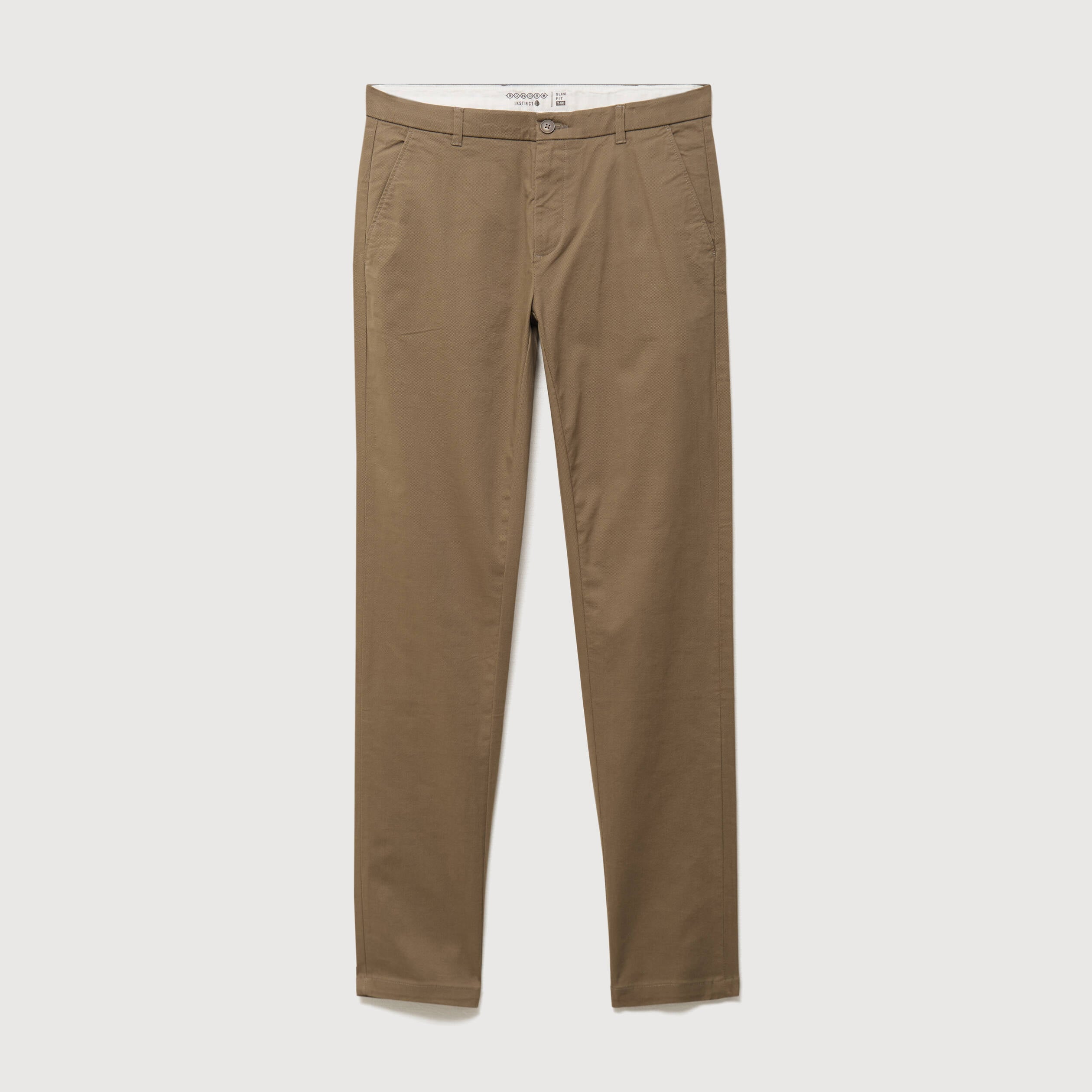Pantalon chino slim taupe homme