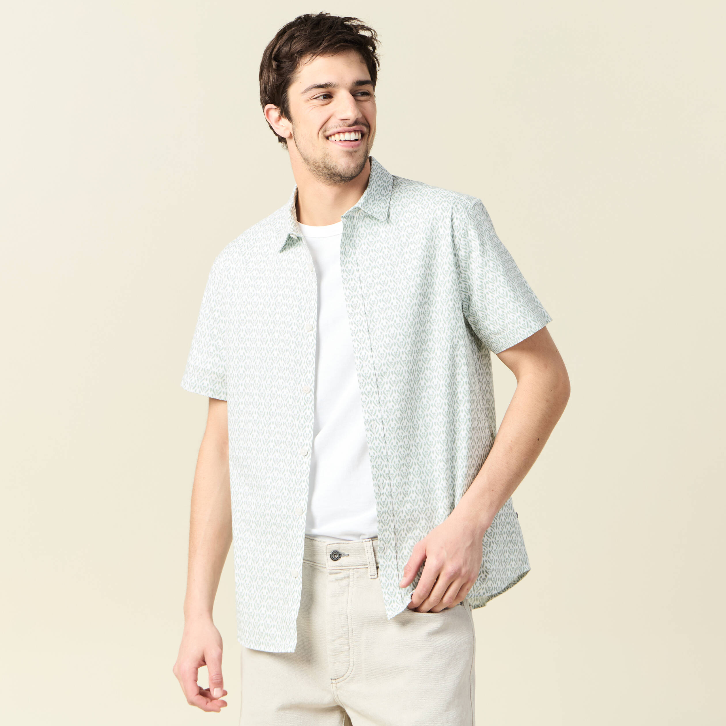 chemise manches courtes vert homme Chemise manches courtes vert homme