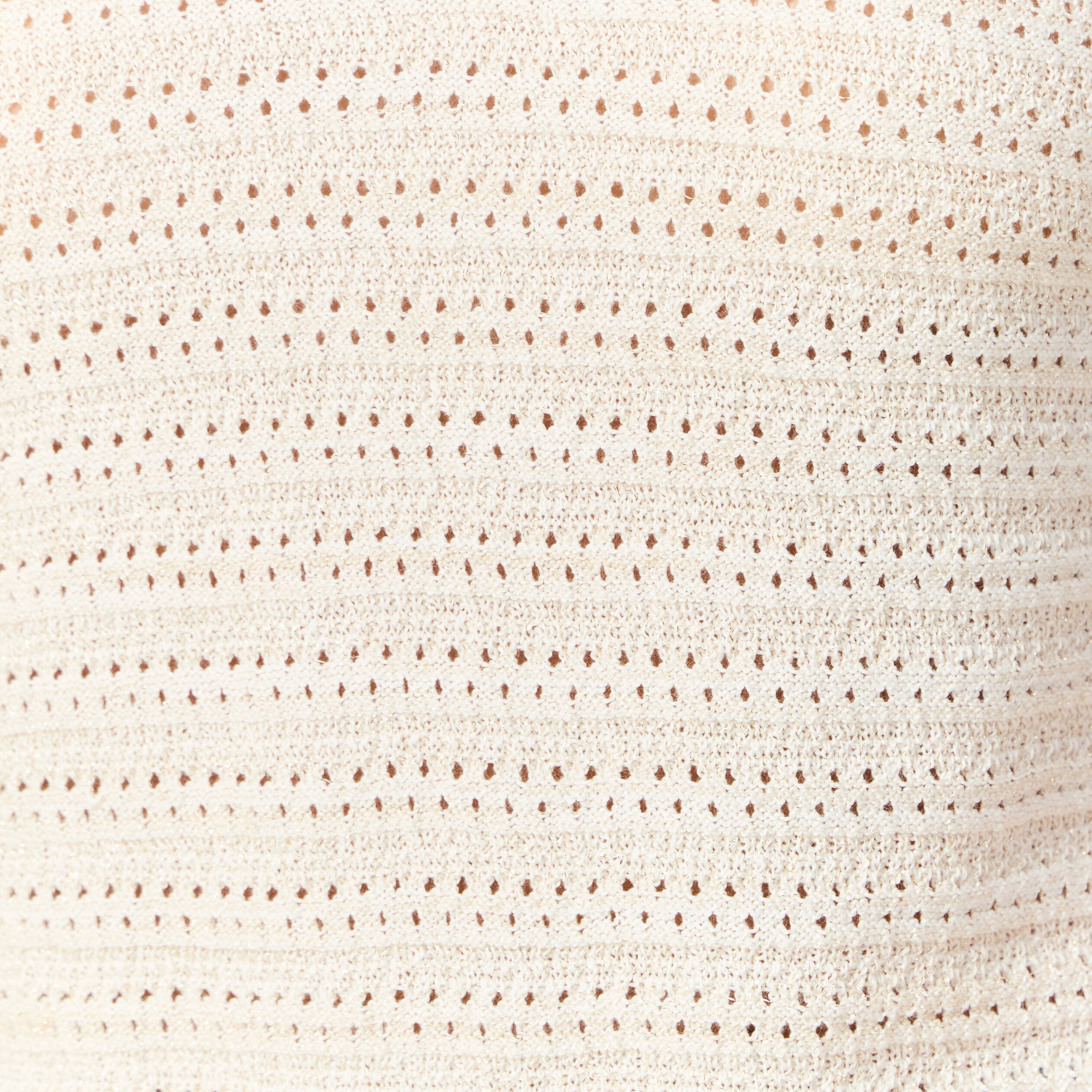 Gilet manches courtes ajour&eacute; creme femme