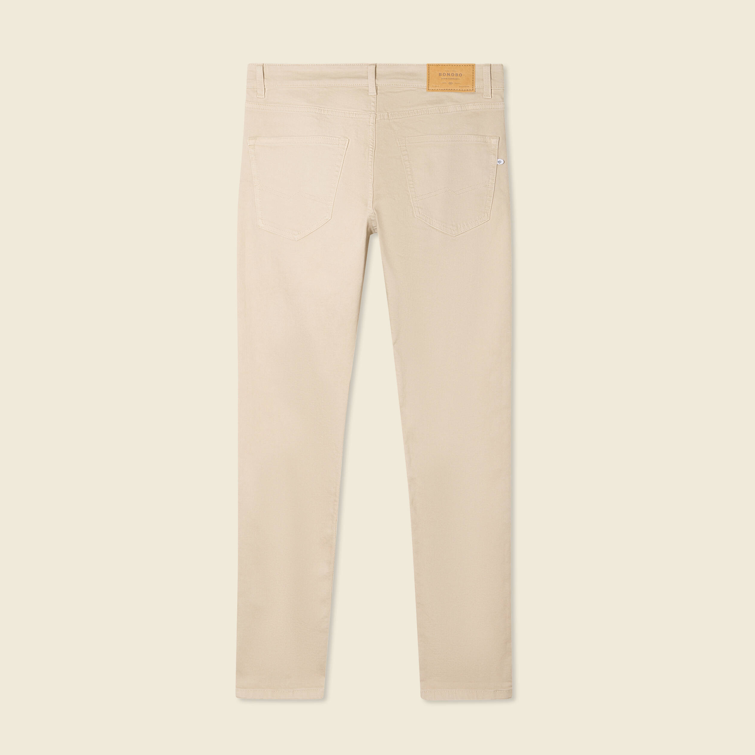 jeans slim 5 poches denim beige homme Jeans slim 5 poches denim beige homme