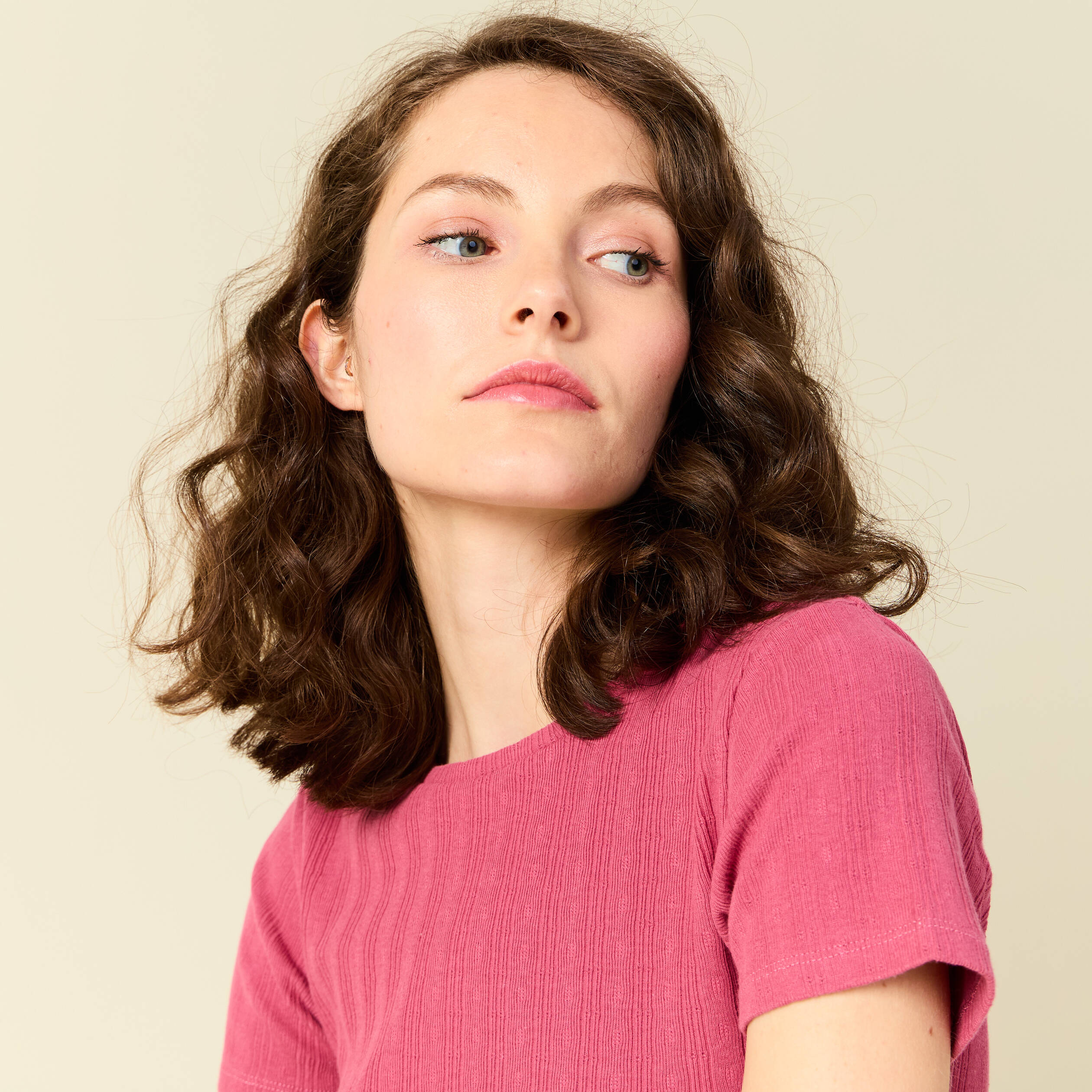 T-shirt manches courtes vieux rose femme