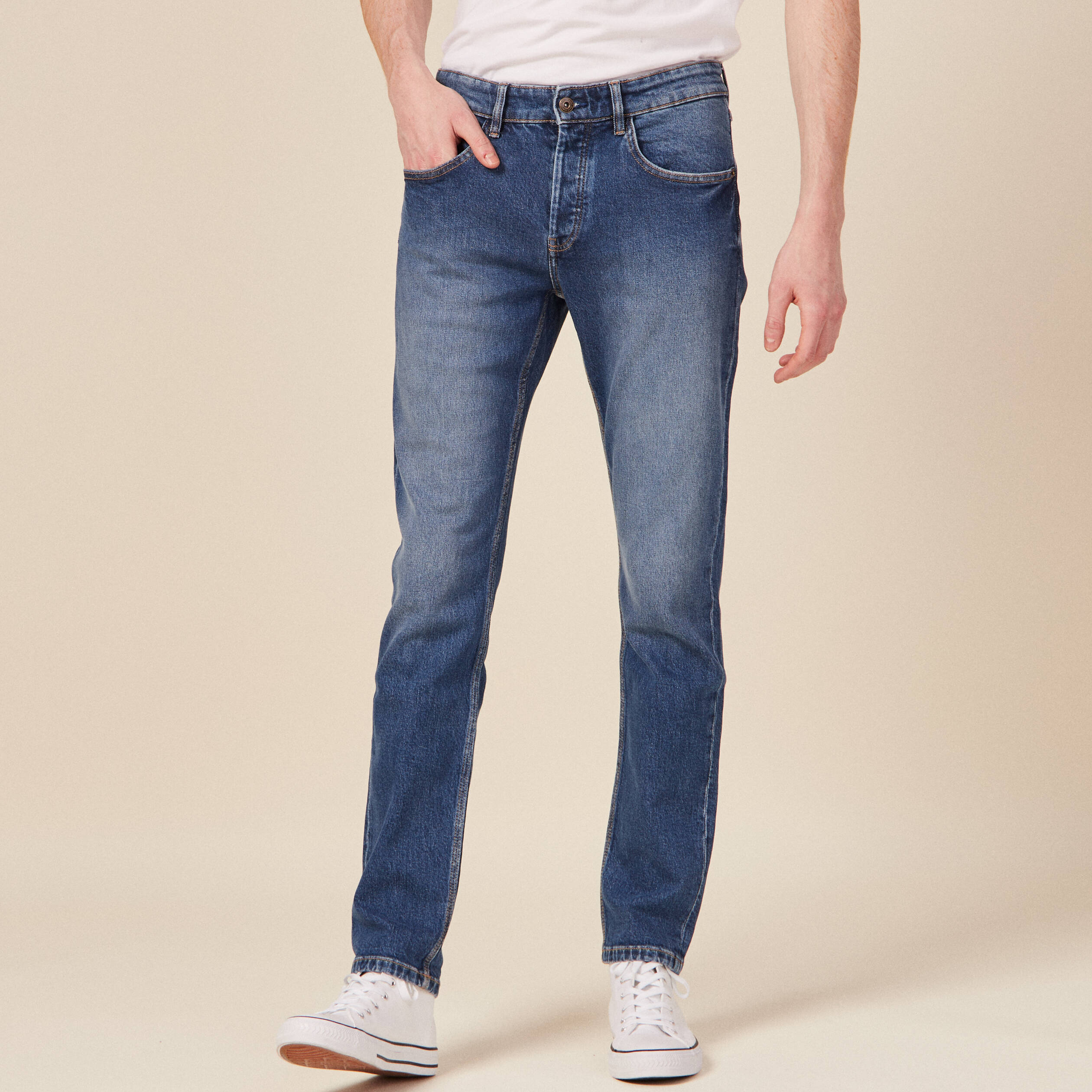 Jeans slim 5 poches denim stone homme