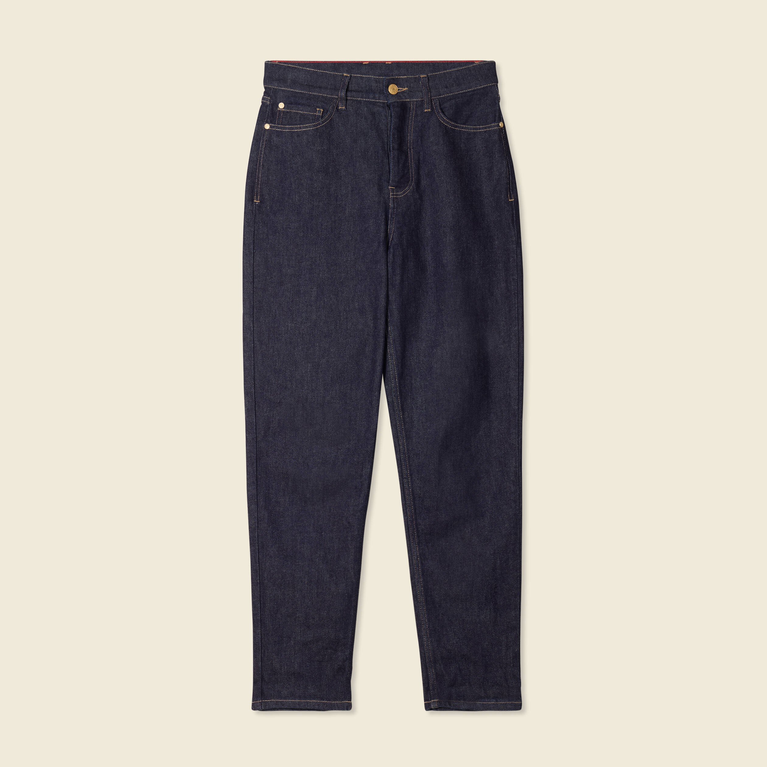 jeans mom fabrique en france denim brut femme Jeans mom fabriqué en France denim brut femme