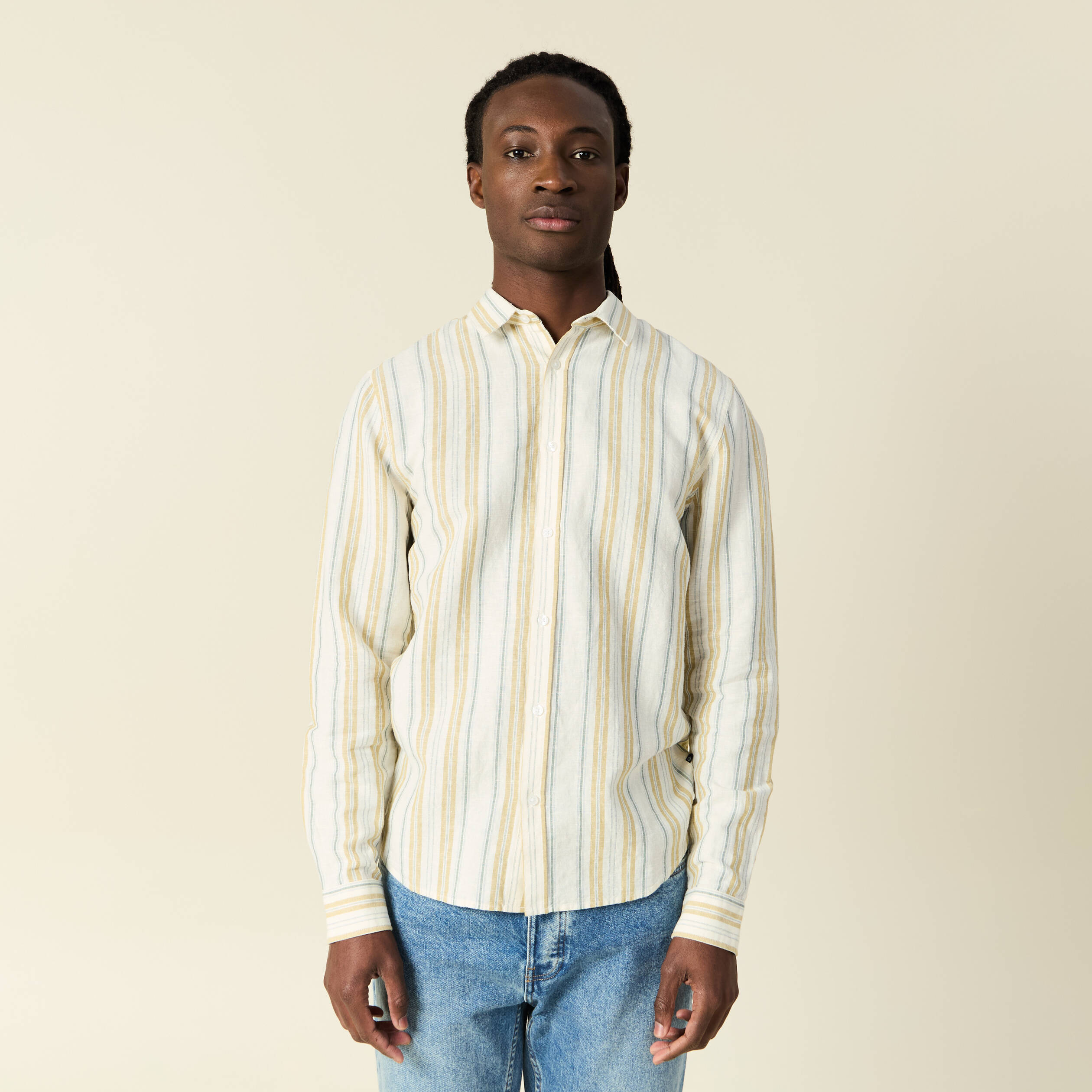 chemise manches longues ecru homme Chemise manches longues ecru homme