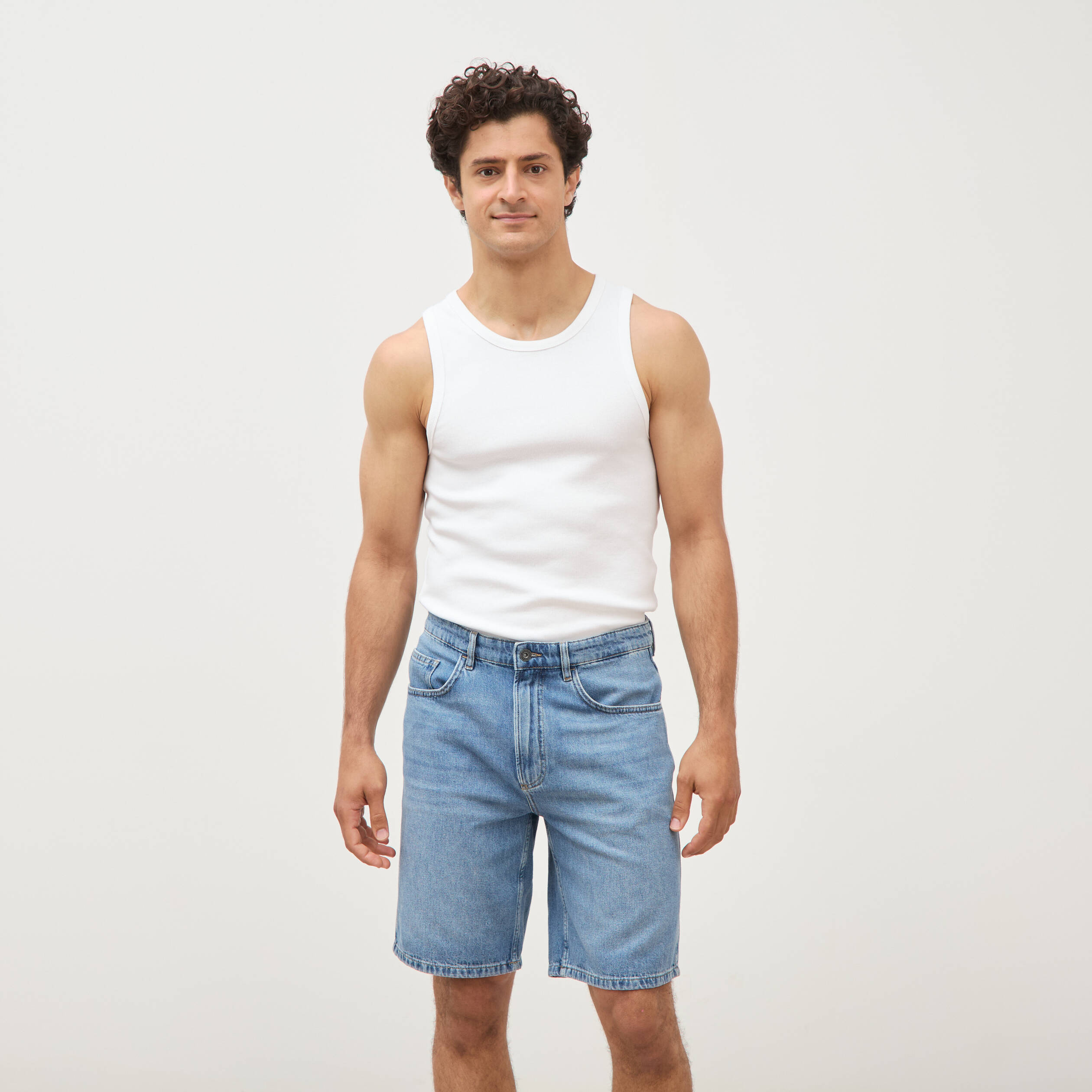 Bermuda en jeans denim stone homme