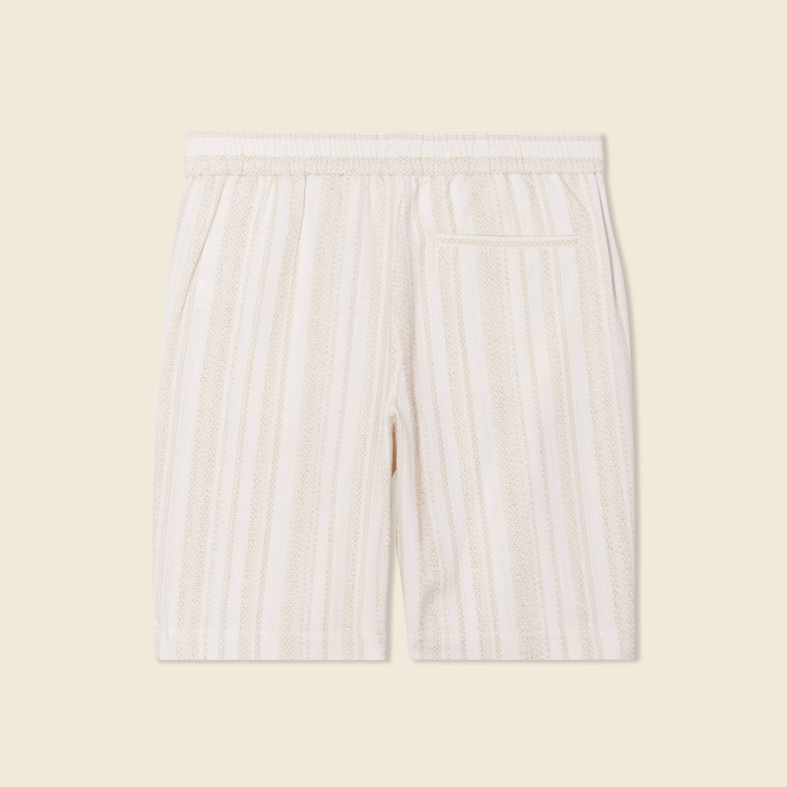 Short droit en tricot ecru homme